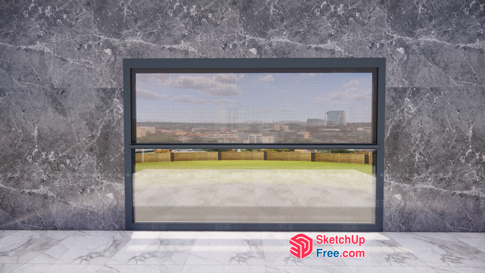 Large Window Overlooking A City 3D SketchUp File