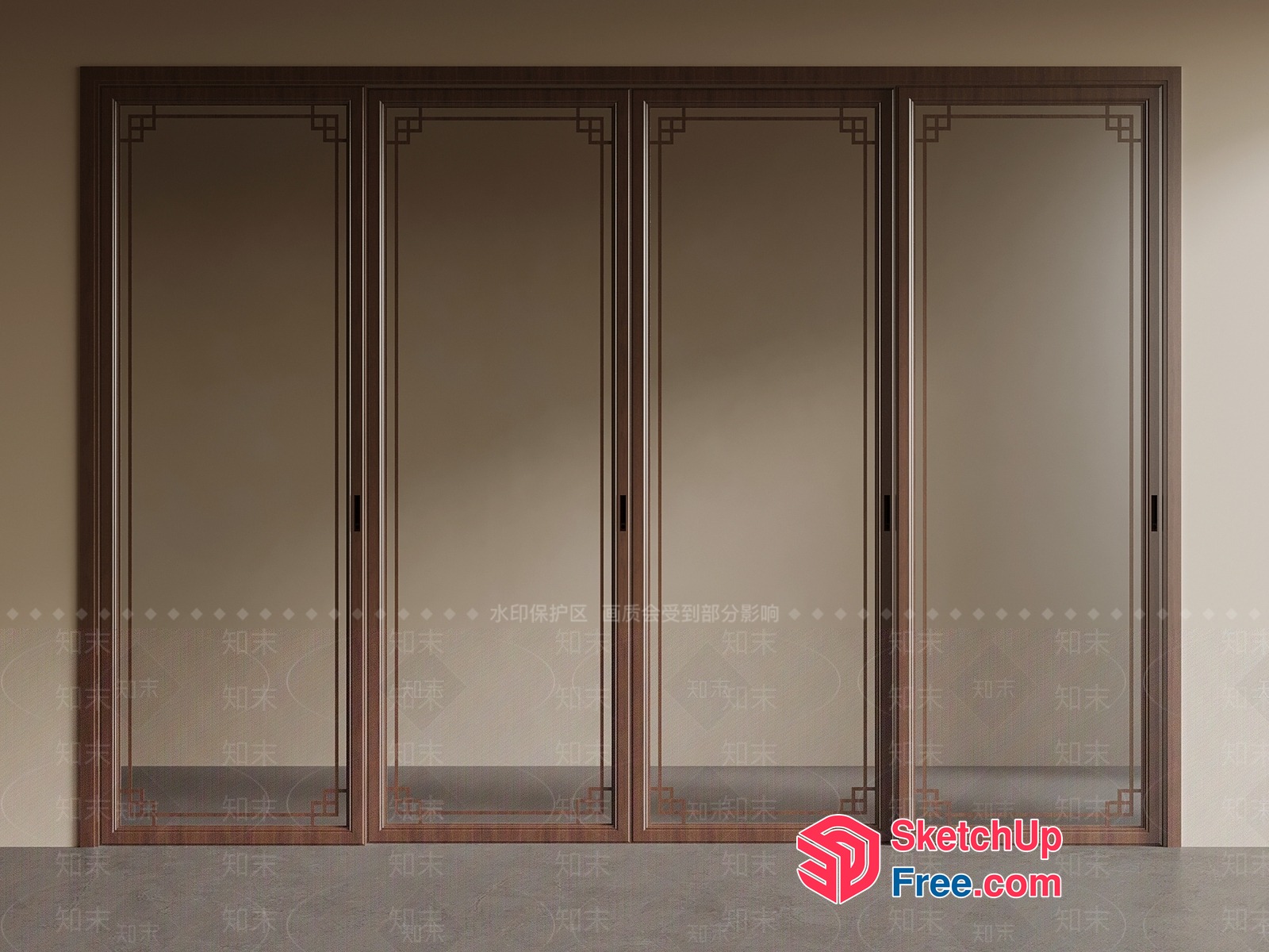 Sliding Glass Partition Wall 3D SketchUp File