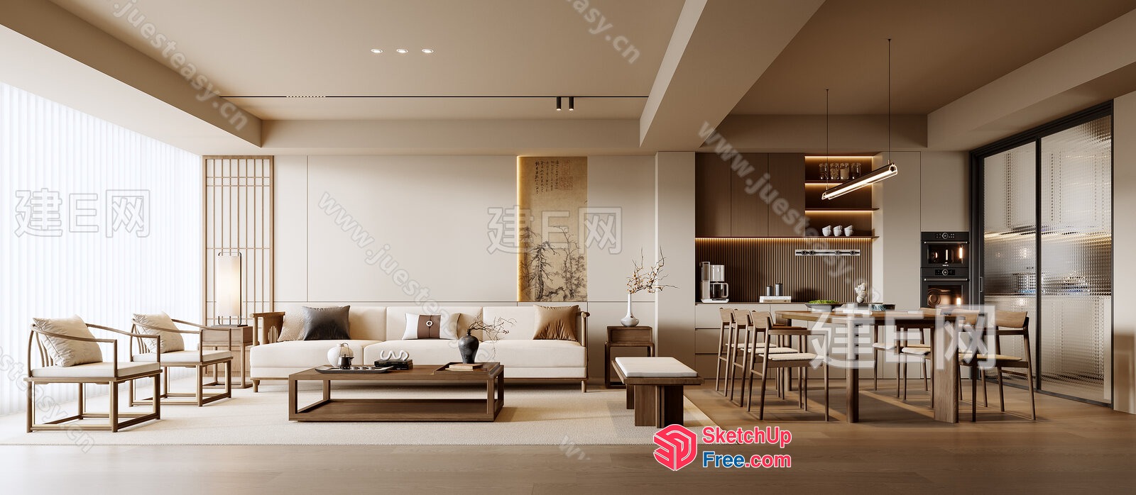 Elegant And Modern Living Room 3D SketchUp File