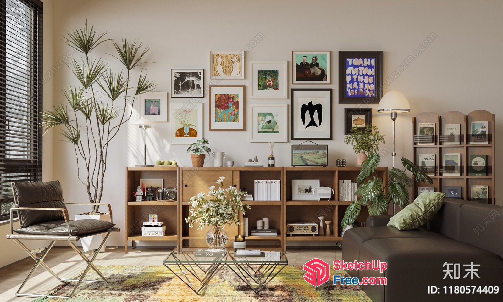 Modern Living Room With Minimalist Decor And Artwork 3D SketchUp File