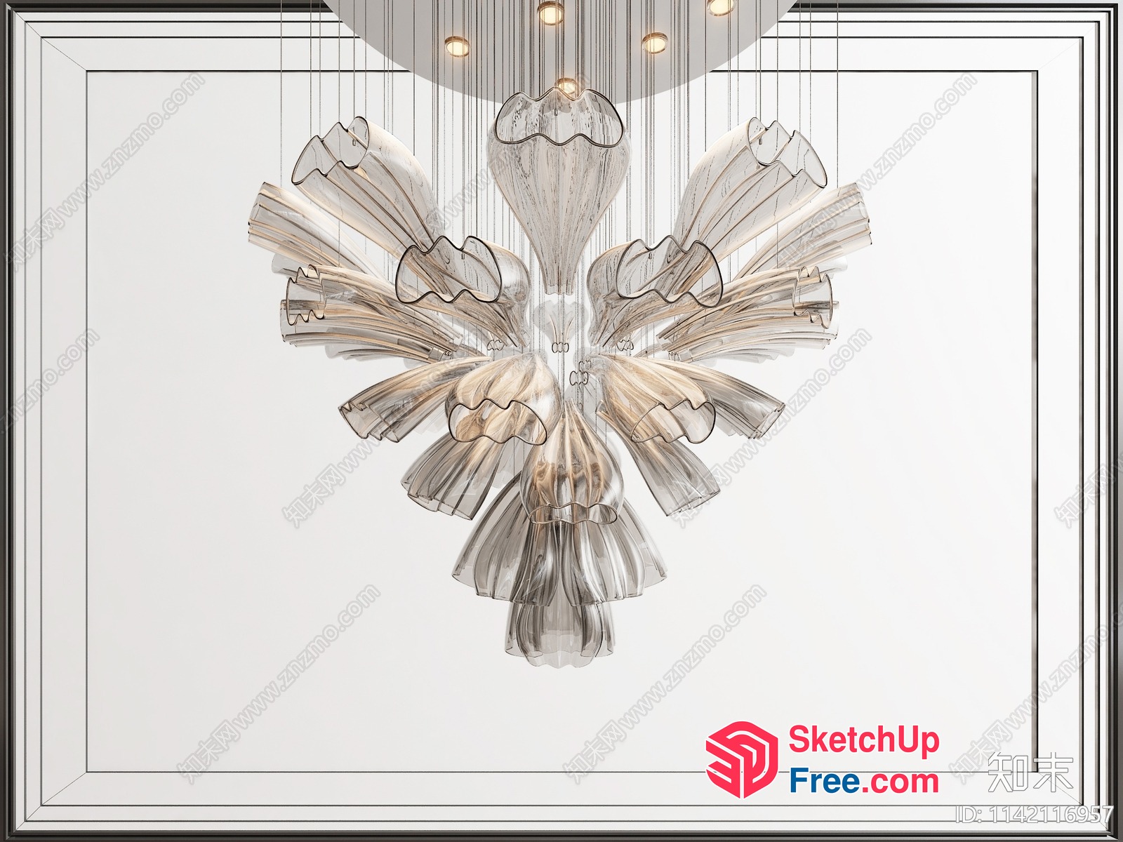 Elegant Glass Chandelier 3D SketchUp File
