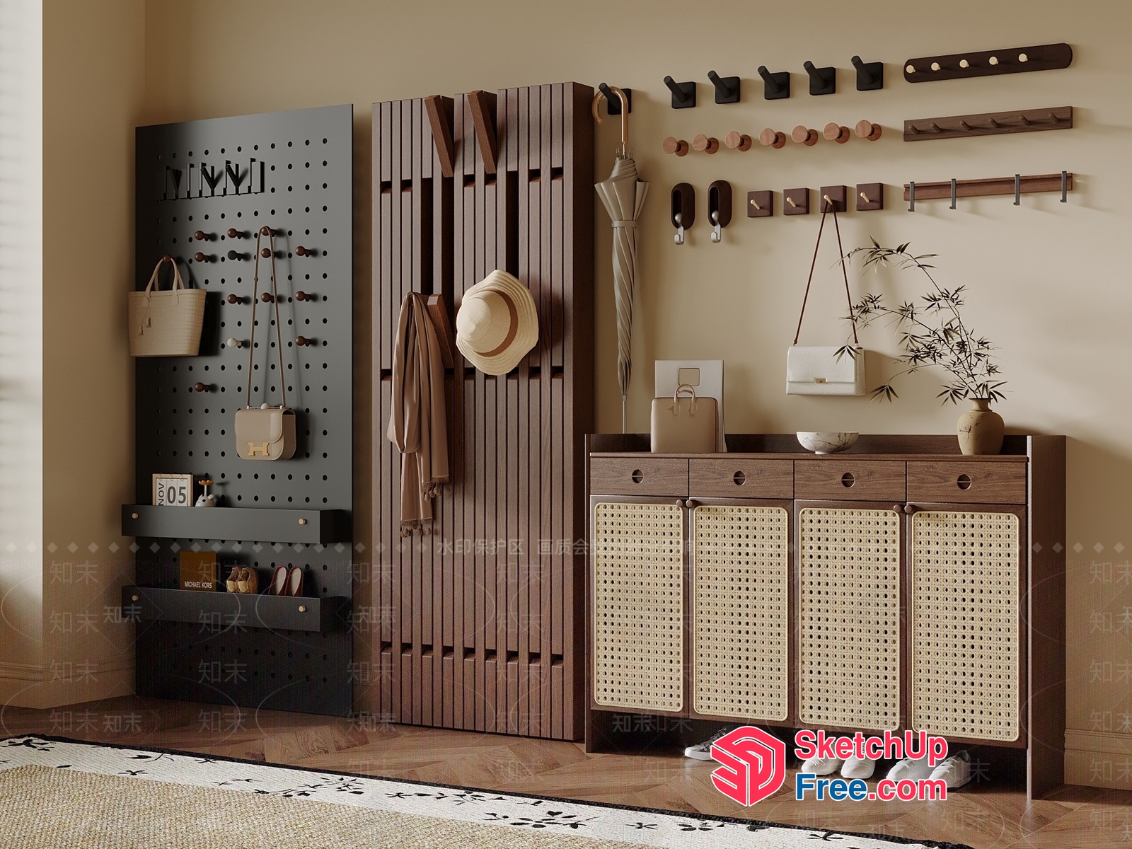 Elegant And Modern Entryway Furniture Collection 3D SketchUp File