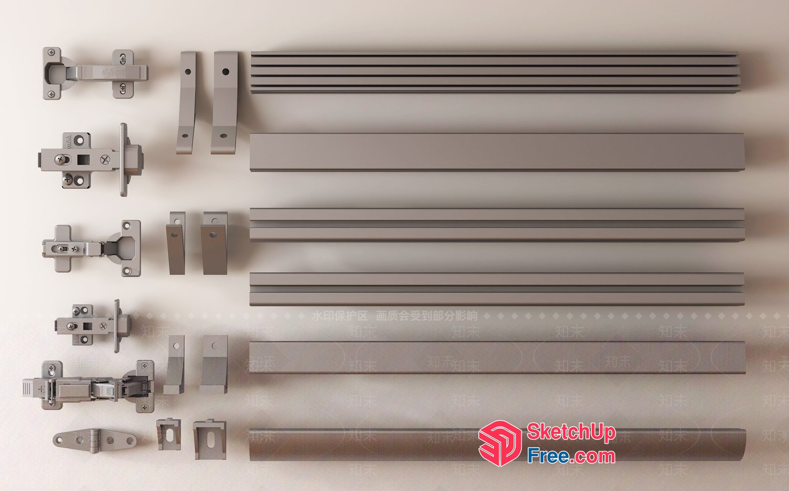 Hardware Components For Doors And Windows 3D SketchUp File