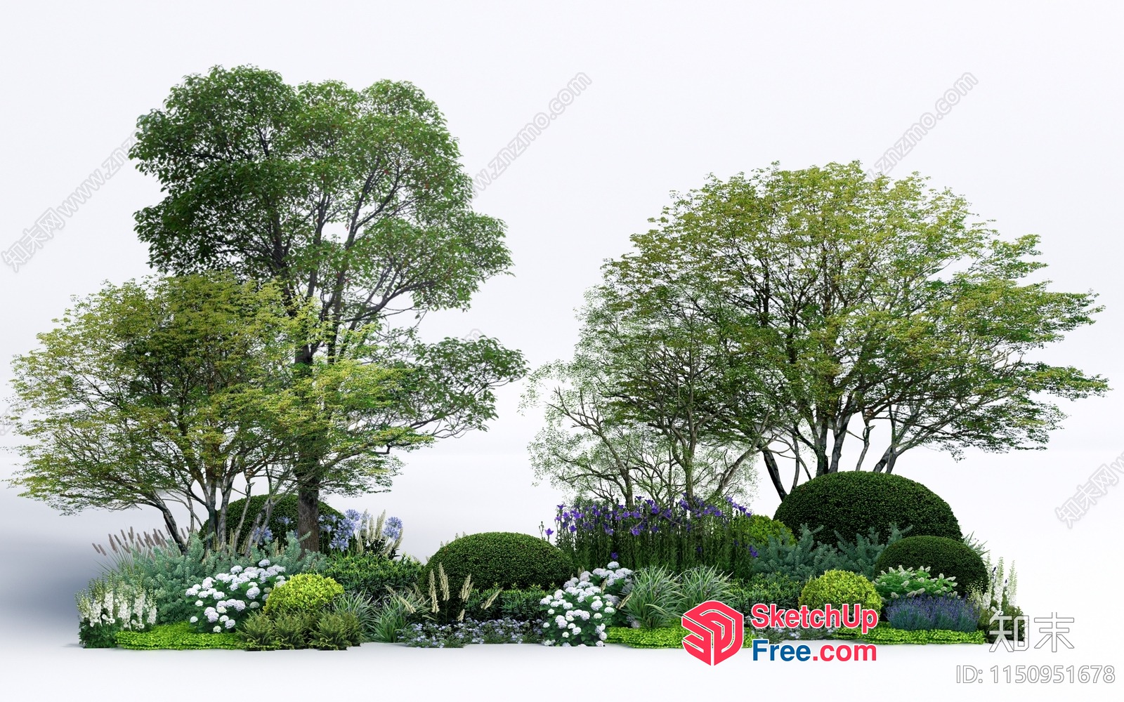 Serene Garden Landscape 3D SketchUp File