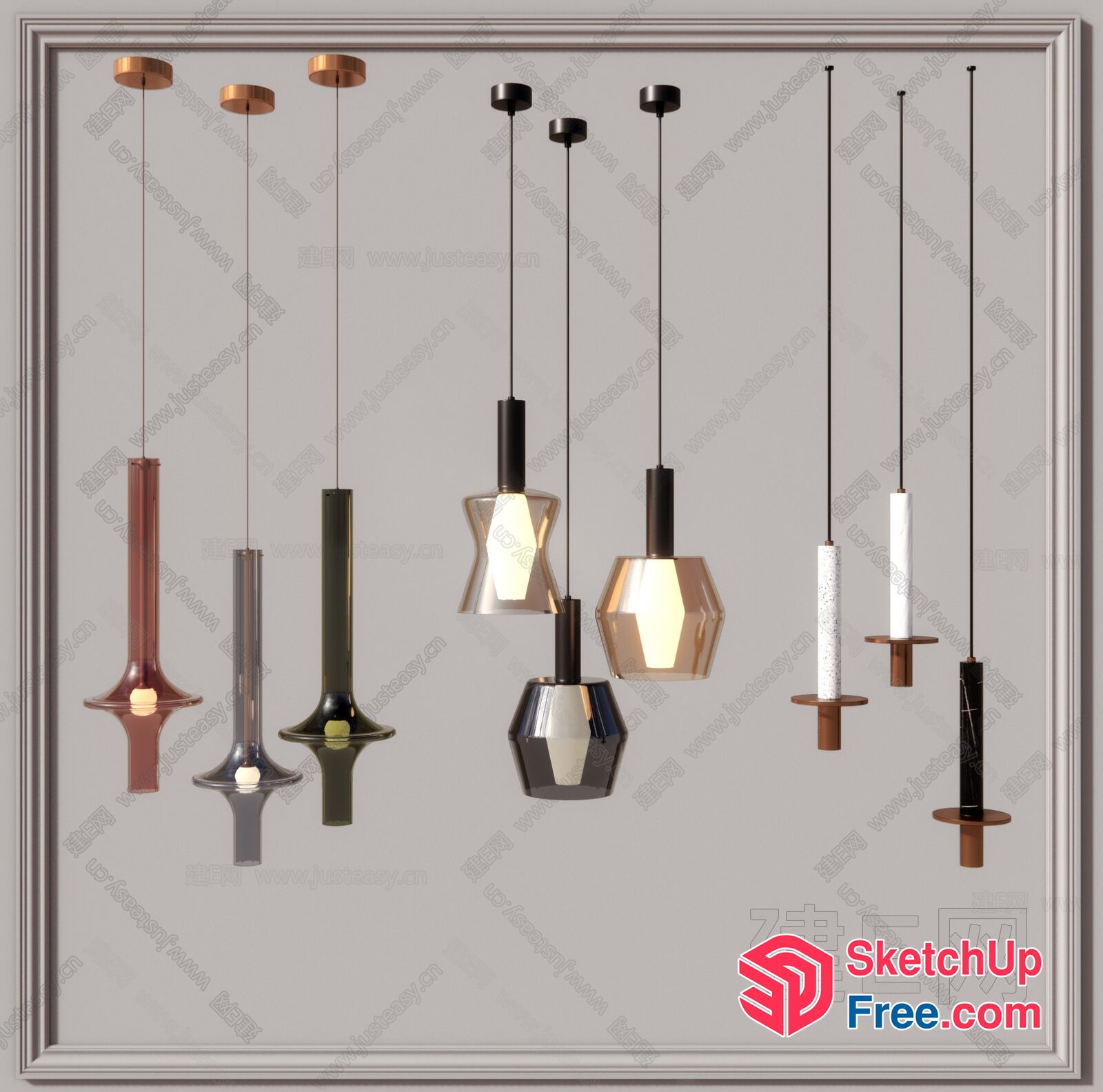 Modern Hanging Light Fixtures 3D SketchUp File