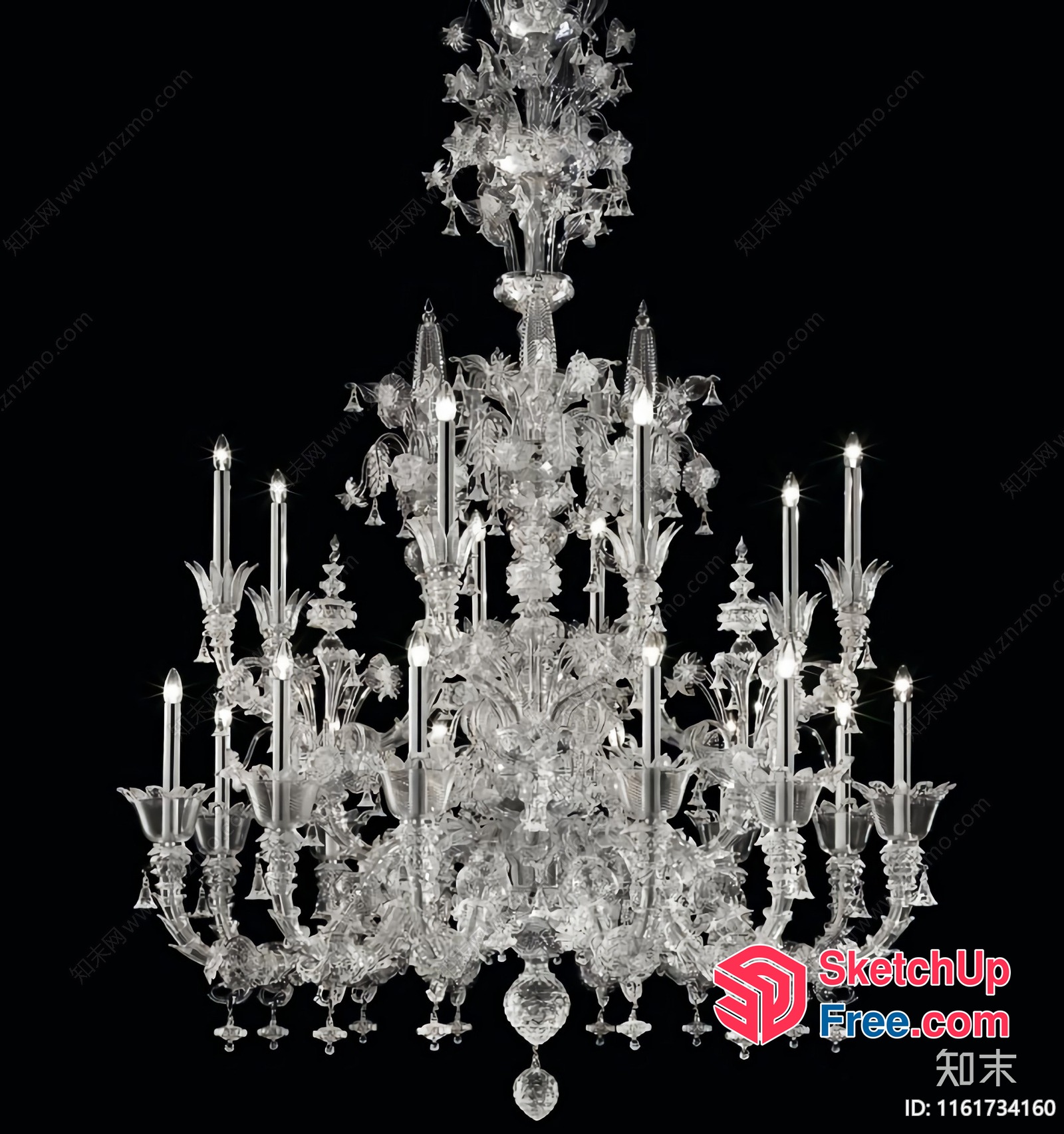 Luxurious Glass Chandelier 3D SketchUp File