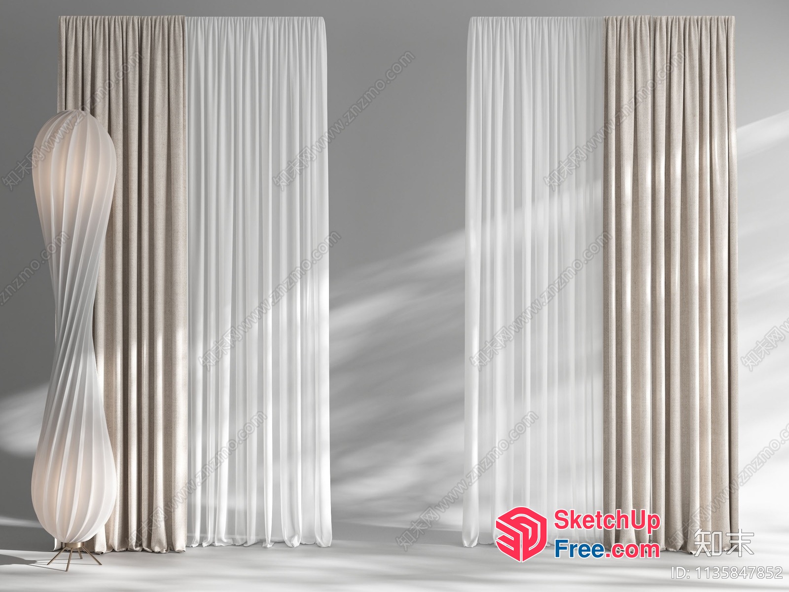 Elegant Curtain Room Divider 3D SketchUp File