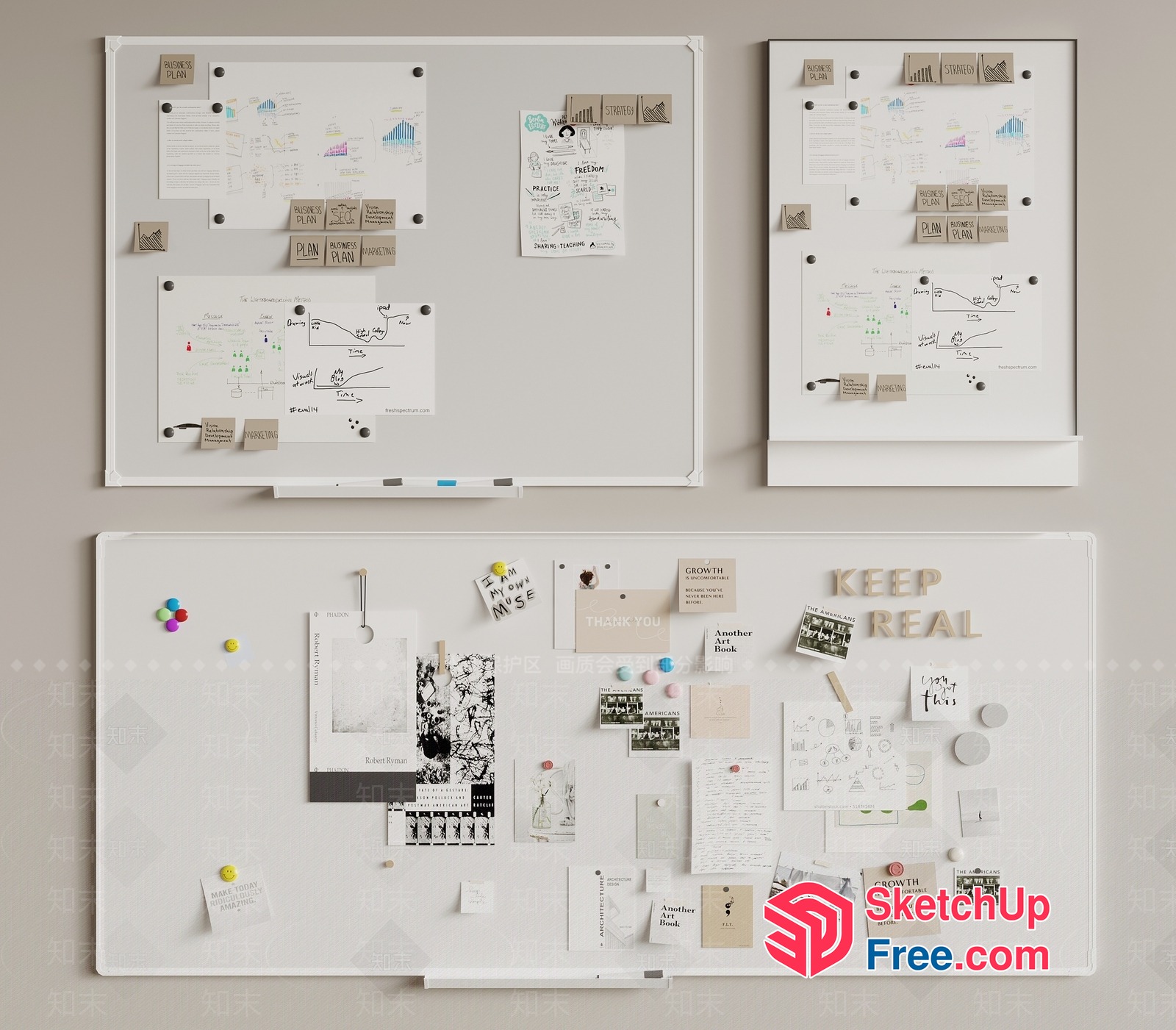Whiteboards For Planning And Organization 3D SketchUp File