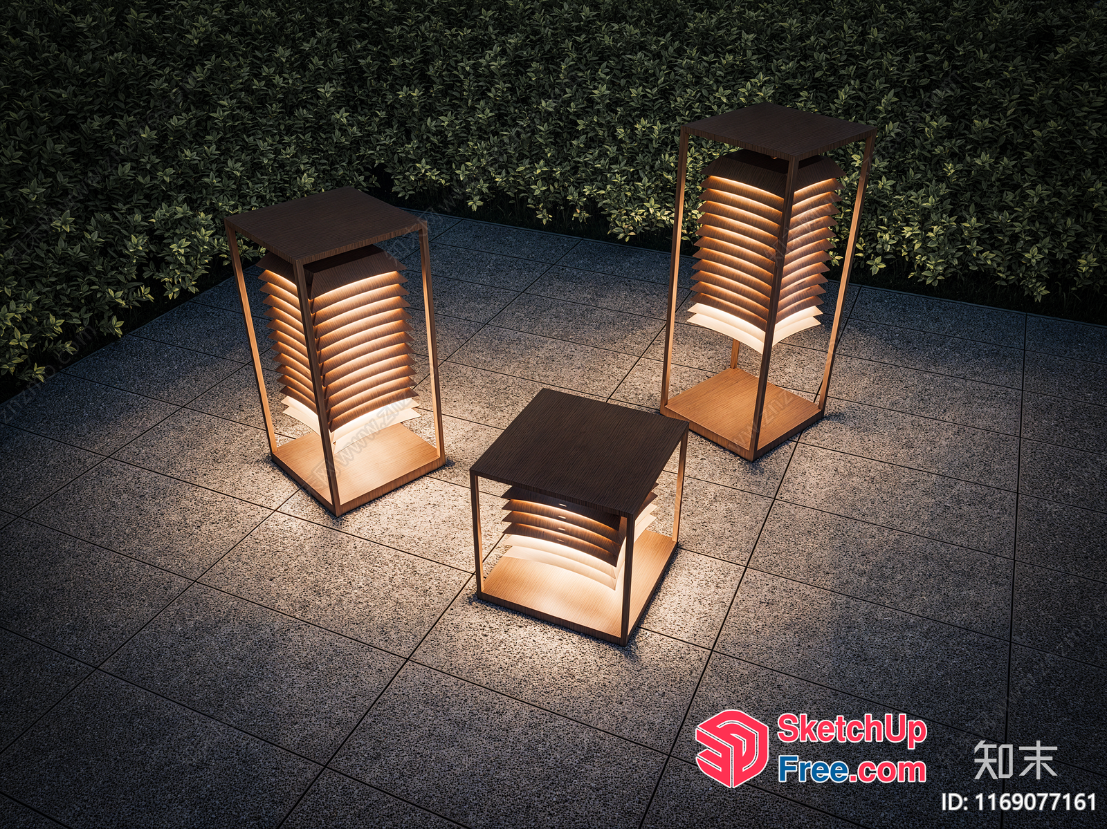 Modern Outdoor Lighting Set With Unique Design 3D SketchUp File