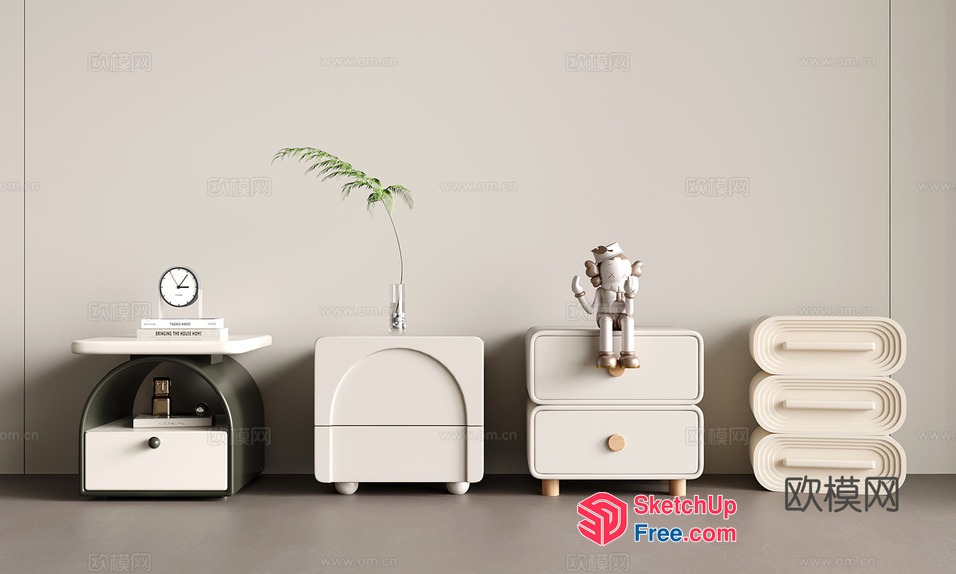 Modern Furniture Collection In Neutral Tones 3D SketchUp File
