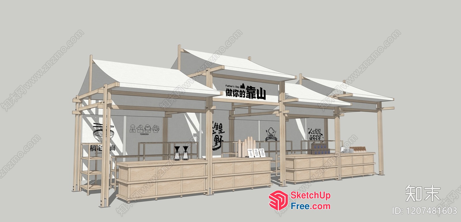 Outdoor Food Stall 3D SketchUp File