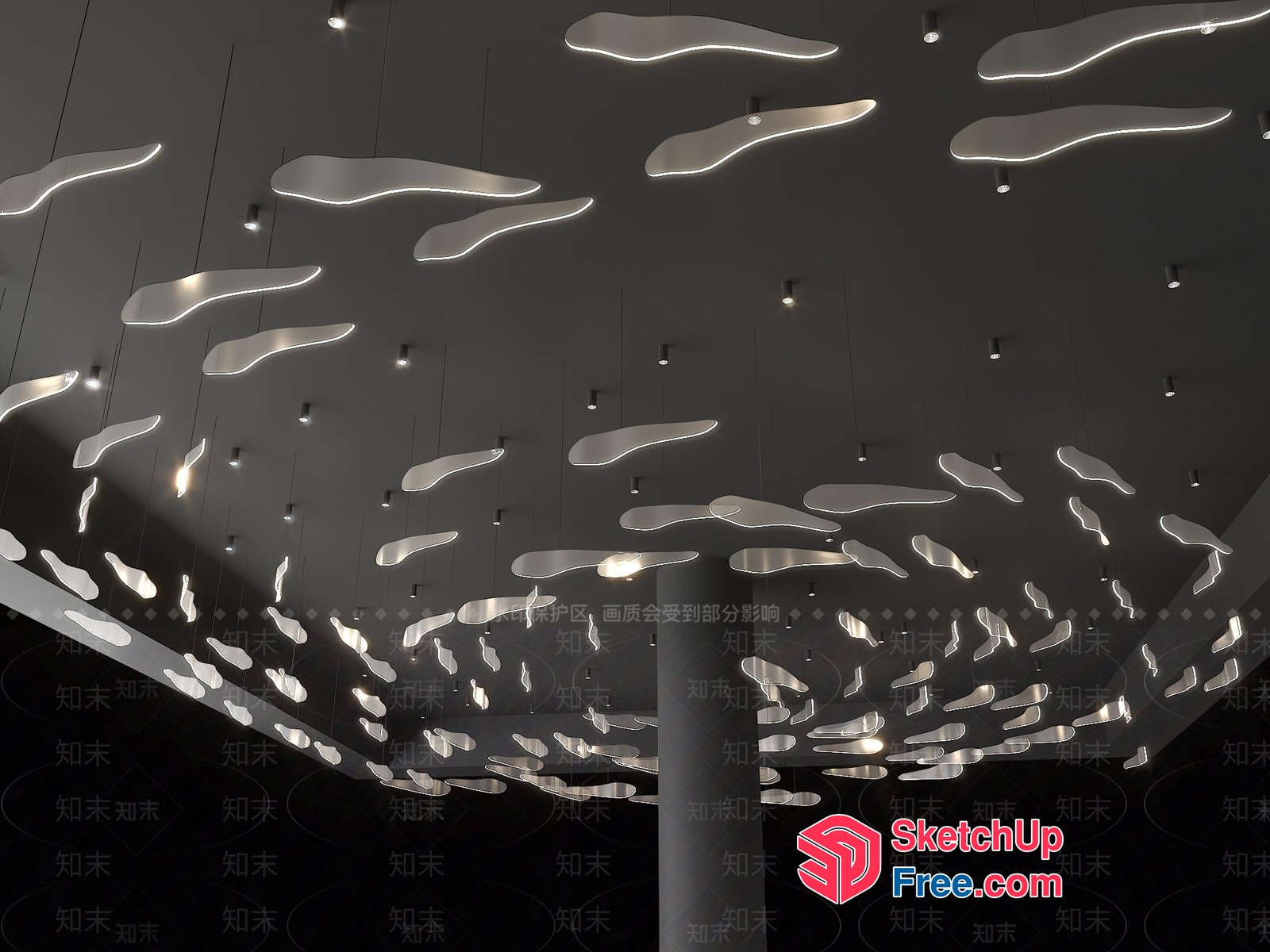 Elegant Modern Ceiling Light Fixtures 3D SketchUp File