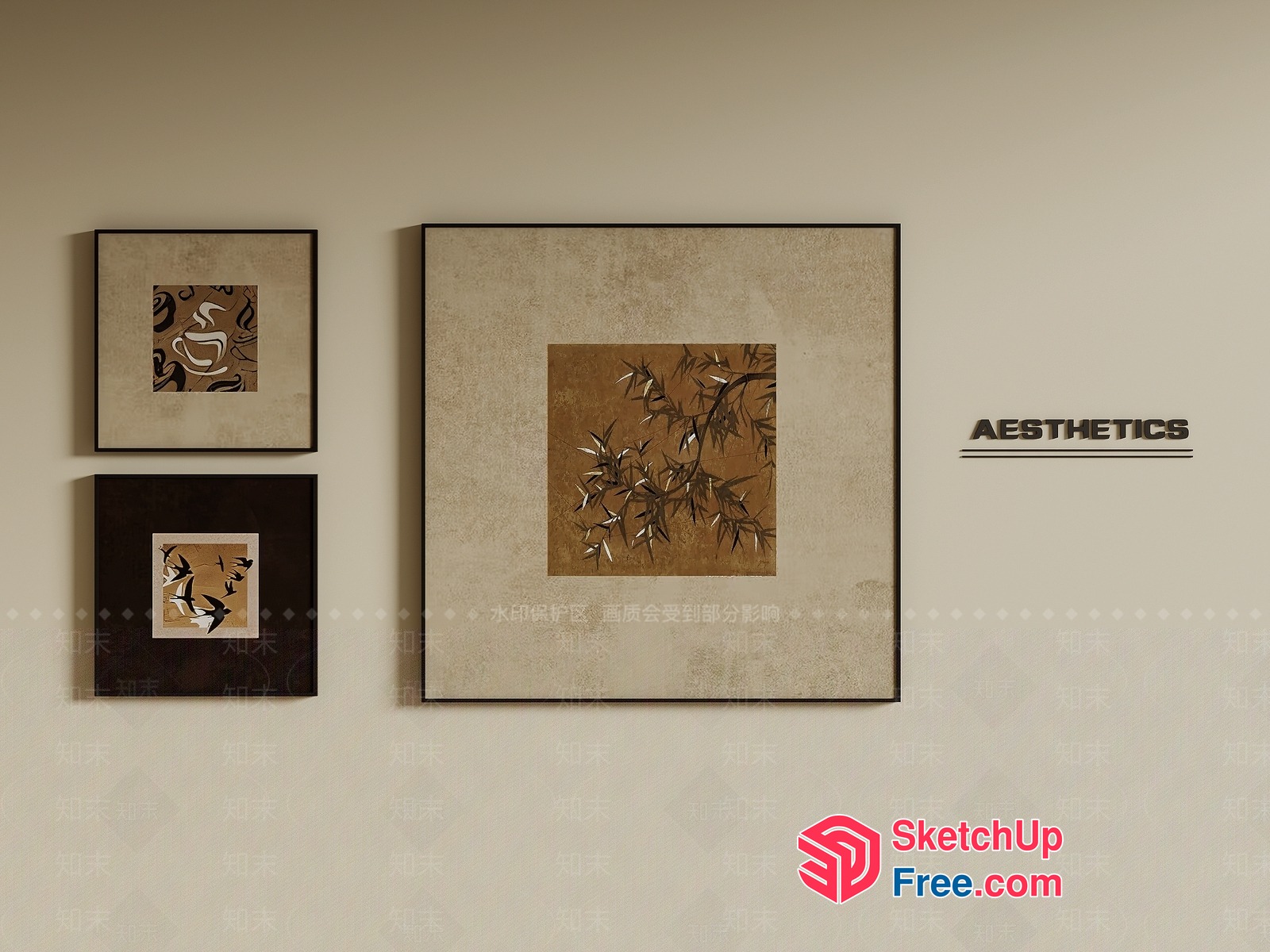 Minimalist European Style Aesthetic Decor 3D SketchUp File