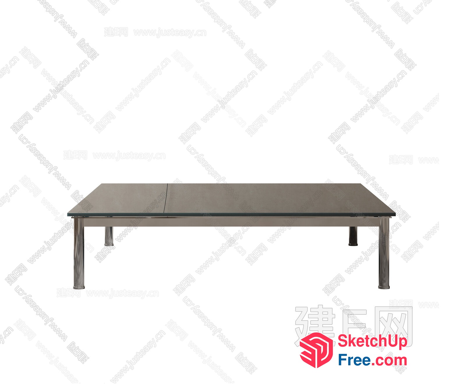 Modern Glass Top Table 3D SketchUp File