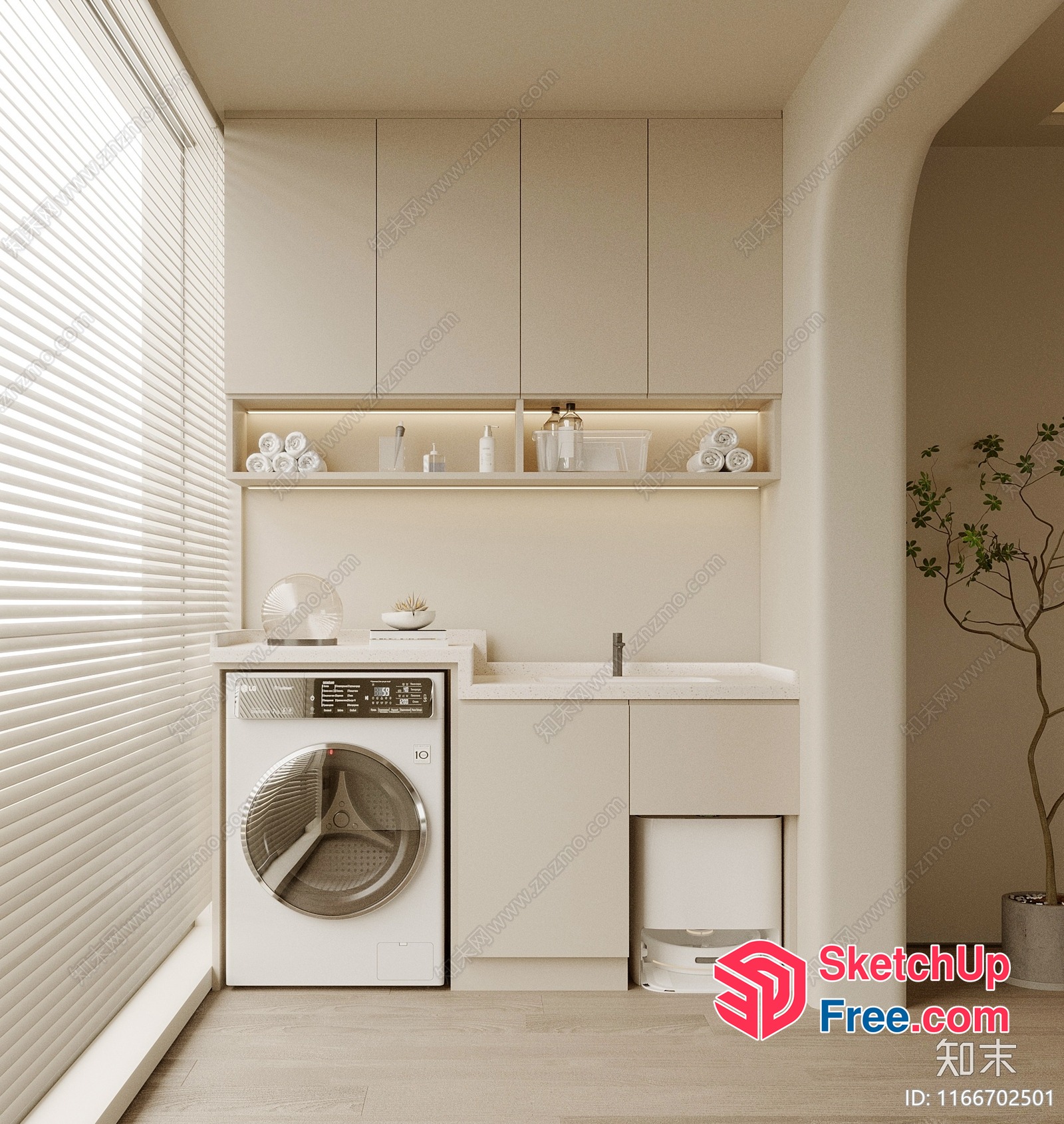 Laundry Room With Modern Design And Functional Features 3D SketchUp File