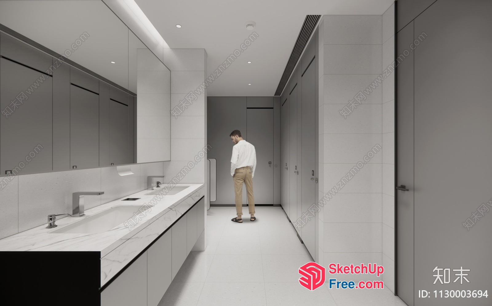Modern Bathroom With Sleek White And Gray Decor 3D SketchUp File
