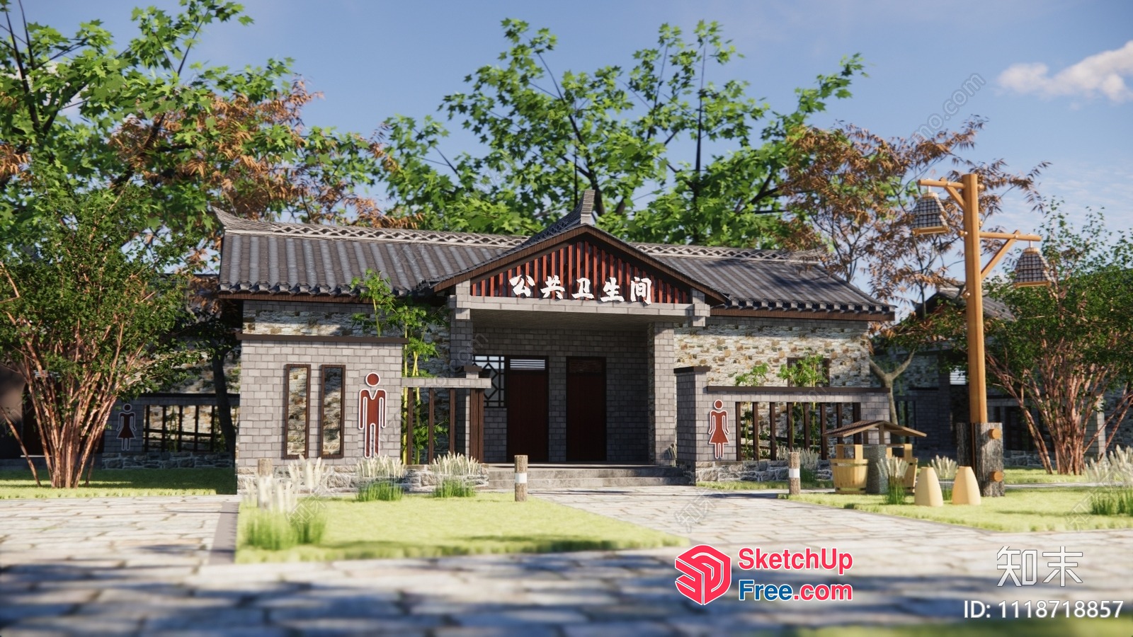 Traditional Chinese Villa Exterior 3D SketchUp File