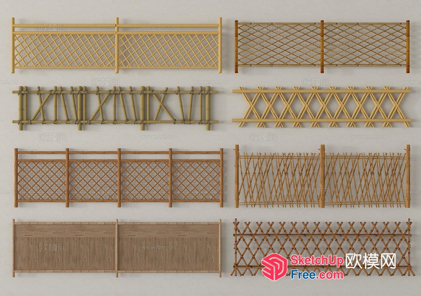Decorative Bamboo Fences 3D SketchUp File
