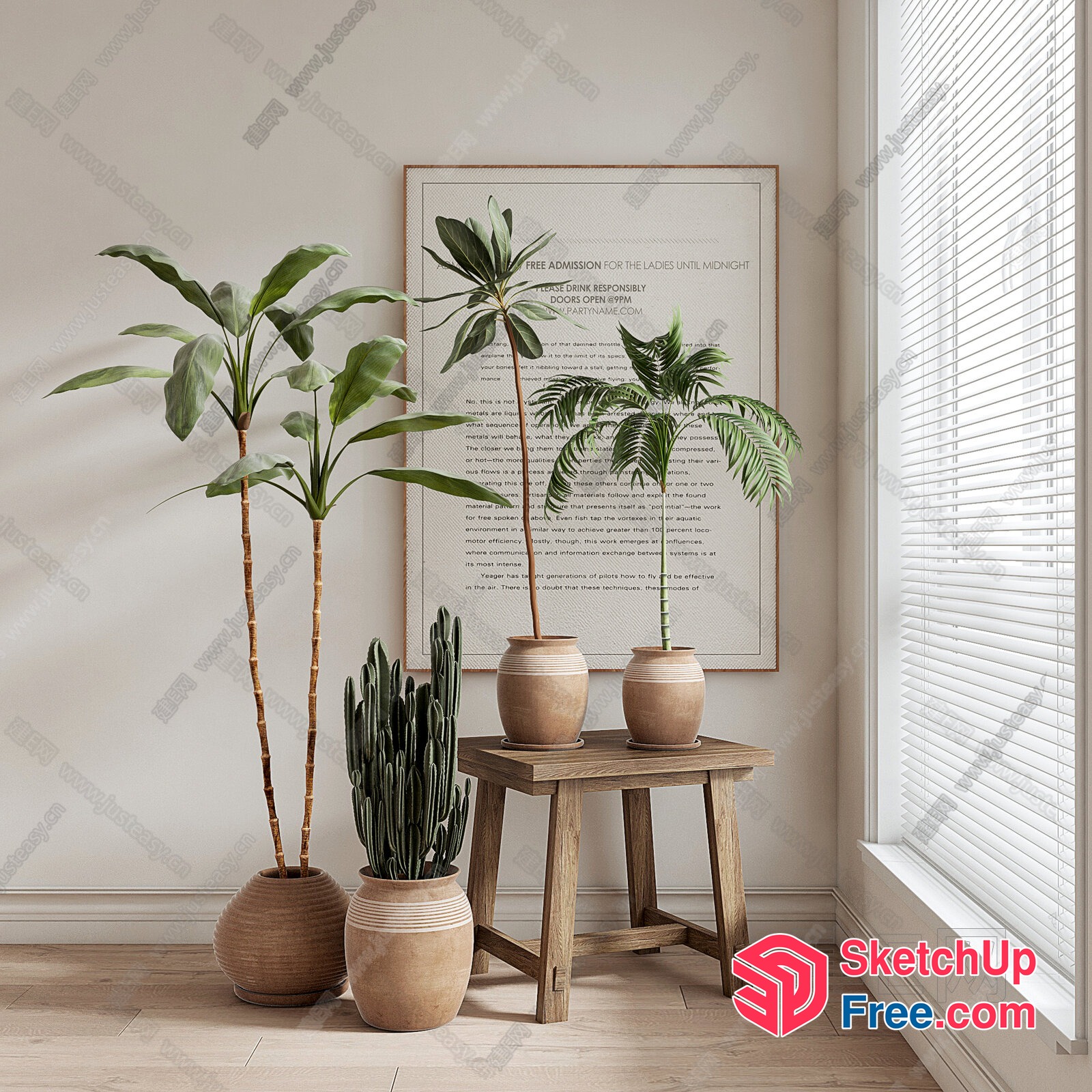 Potted Plants And Decorative Vases 3D SketchUp File