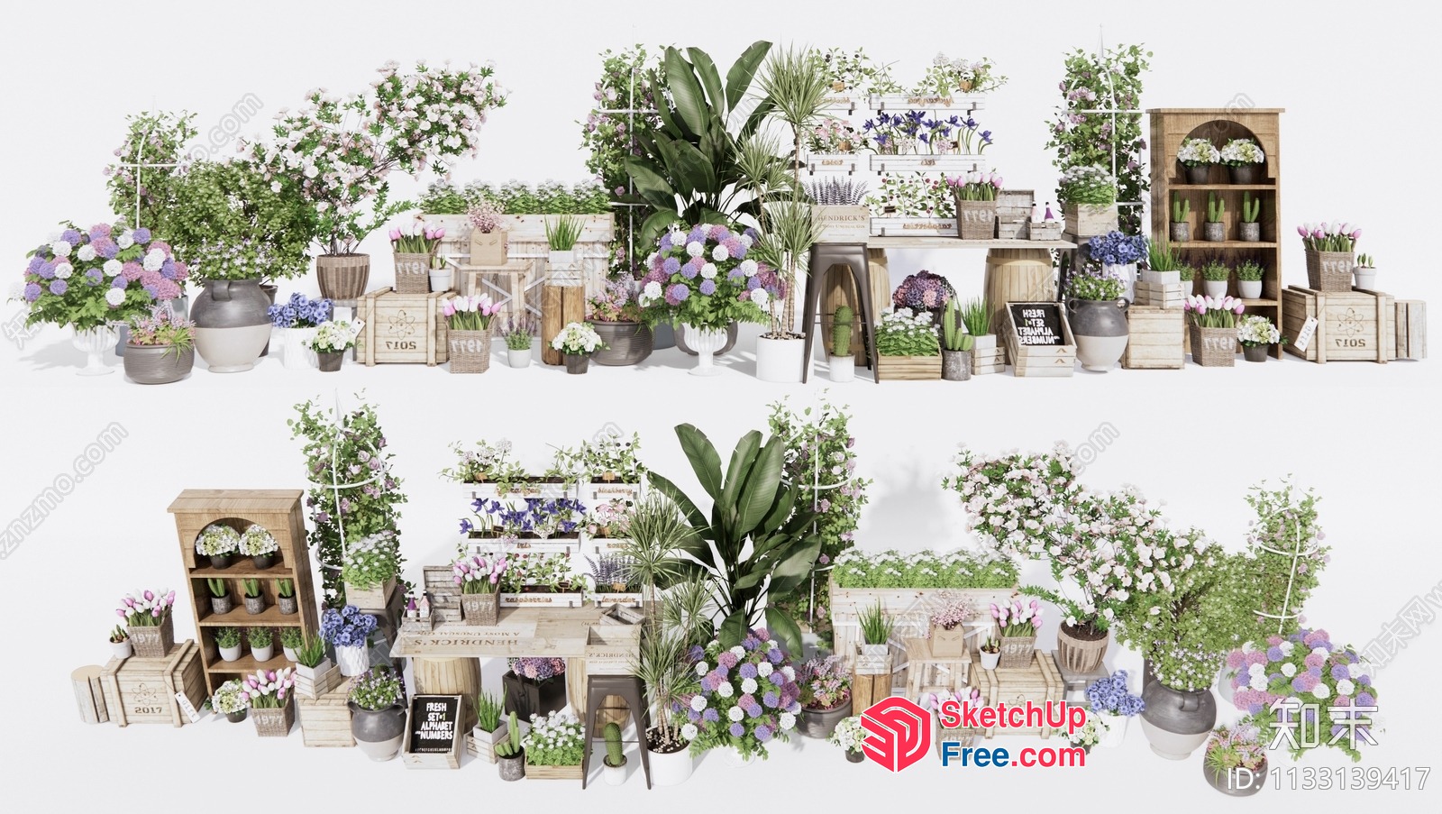 Luxurious Greenery And Floral Decor 3D SketchUp File
