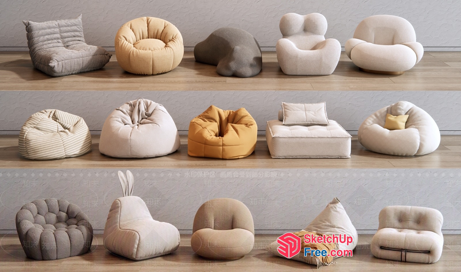 Cozy Seating Arrangements 3D SketchUp File