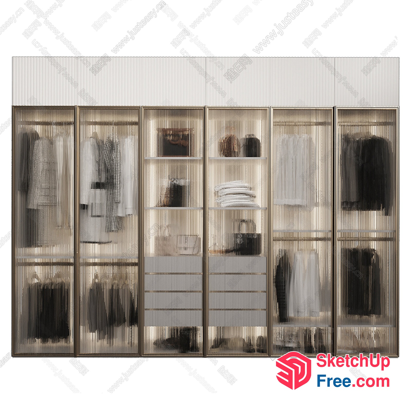 Modern Glass Closet System 3D SketchUp File