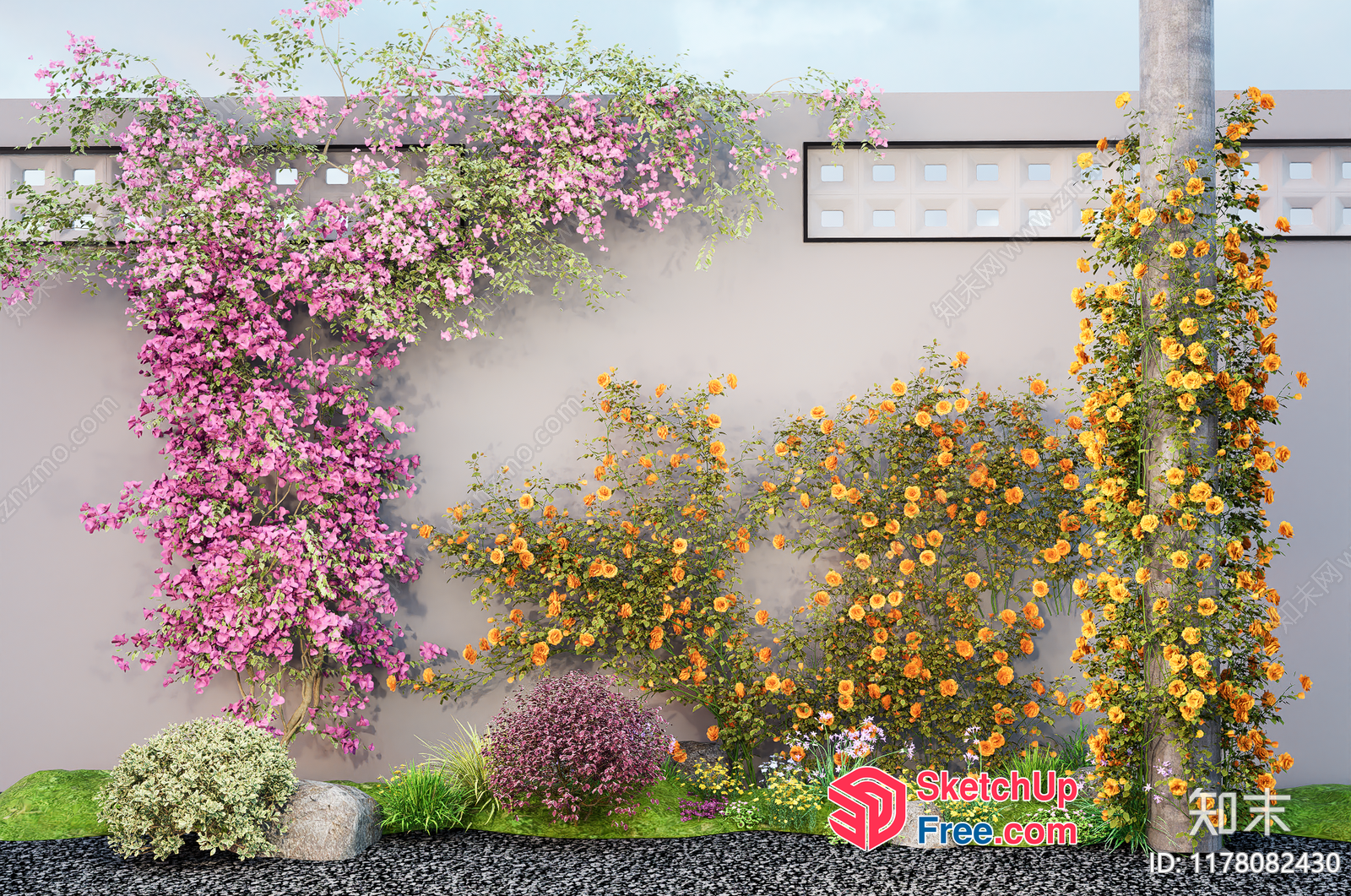 Aesthetic Exterior Garden Decor 3D SketchUp File