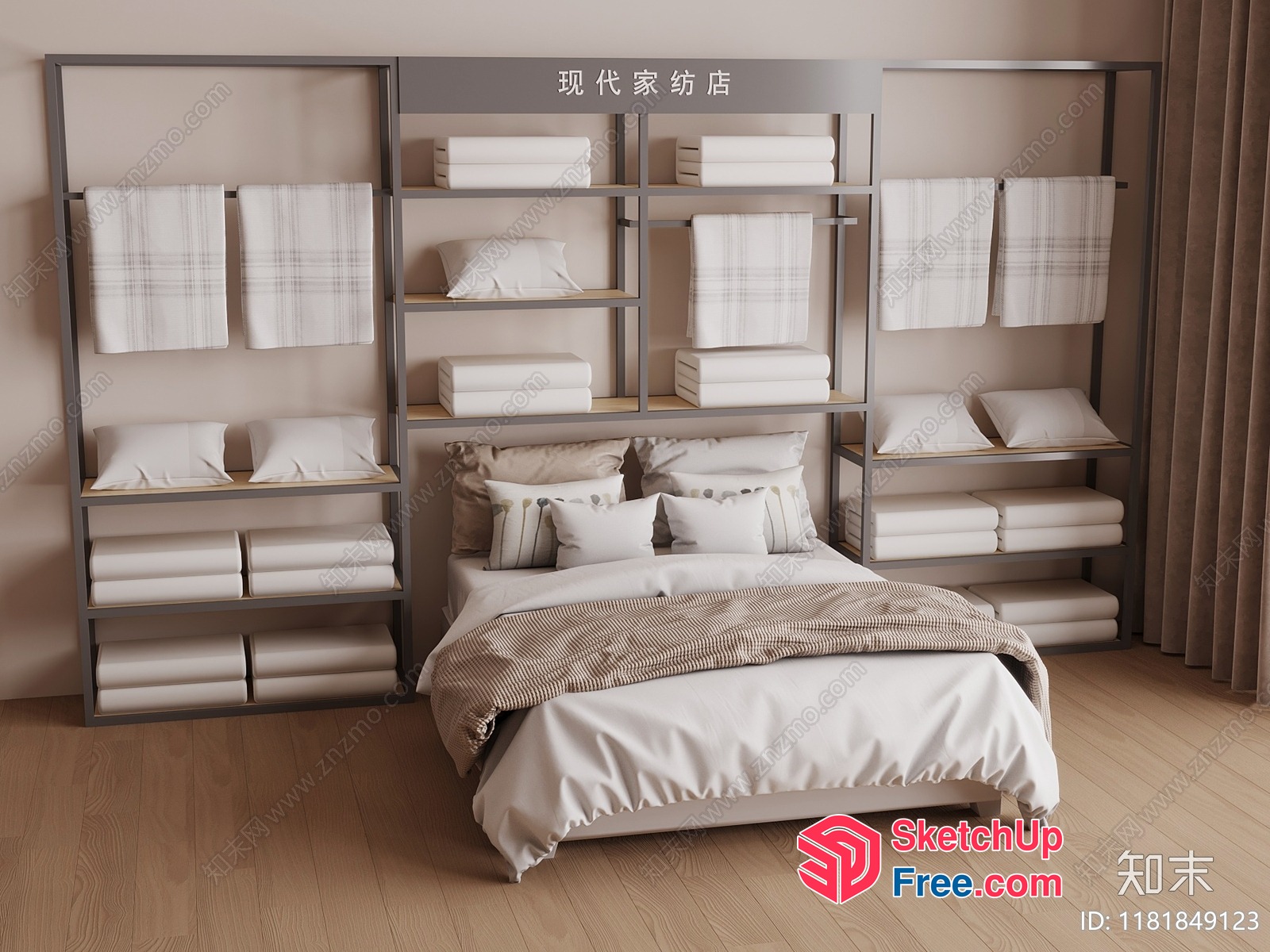 Modern Minimalist Bedroom Interior 3D SketchUp File