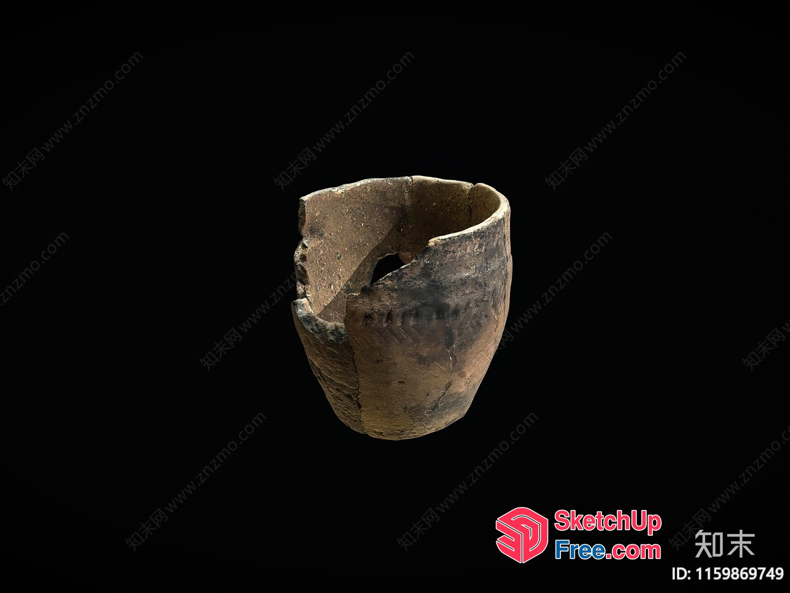 Ancient Fragmented Ceramic Vessel 3D SketchUp File