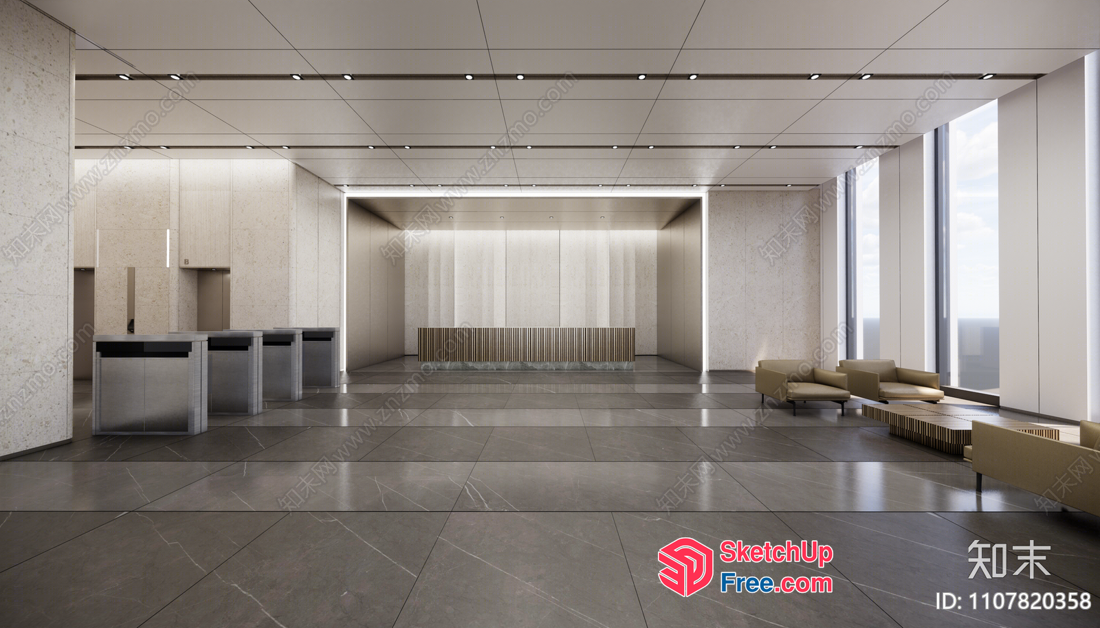 Modern Office Space With Sleek And Minimalist Design 3D SketchUp File