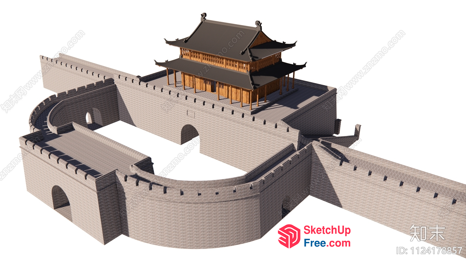 Ancient Chinese Fortress 3D SketchUp File