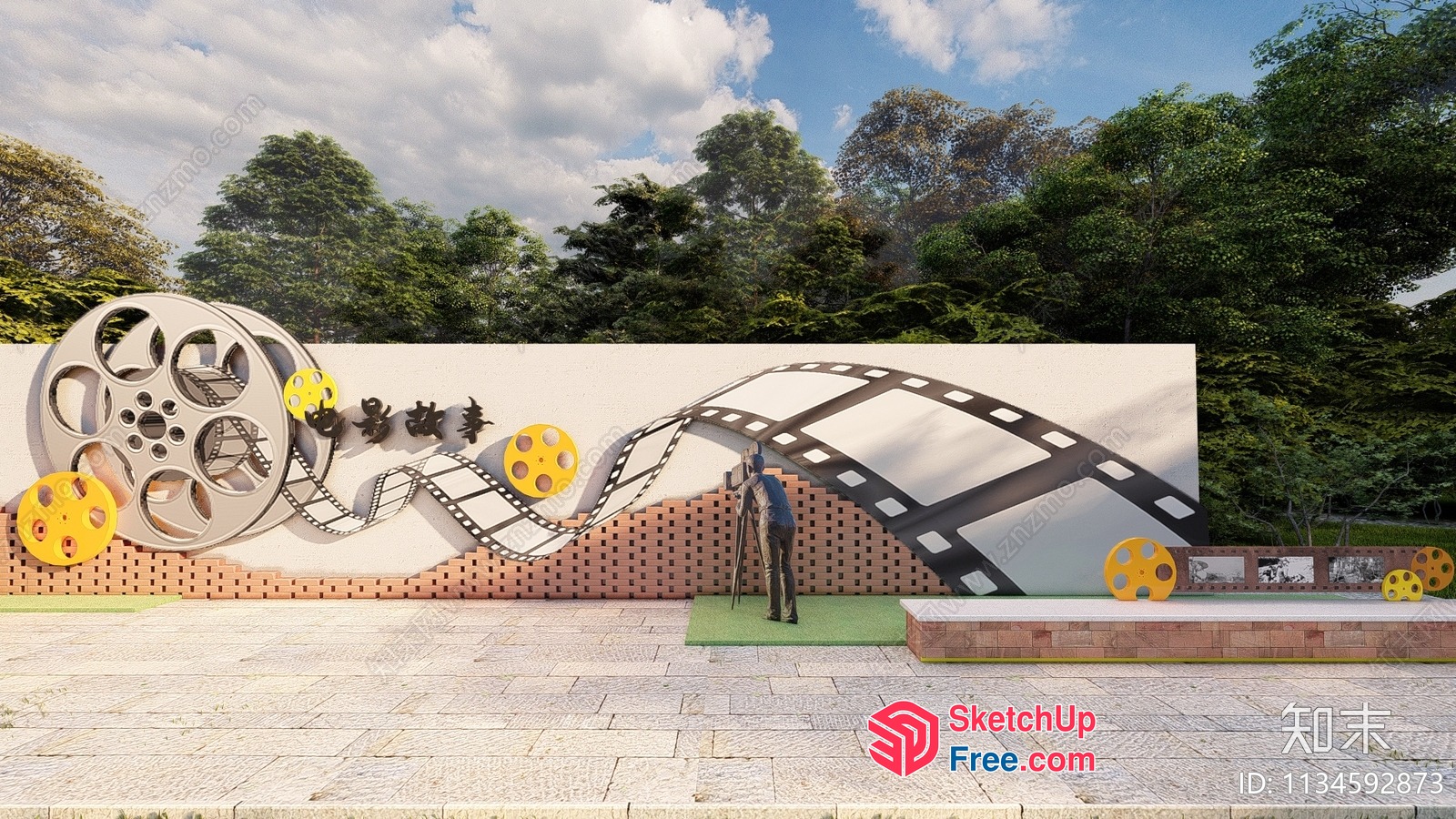 Exterior Decor For A Film-Themed Park 3D SketchUp File