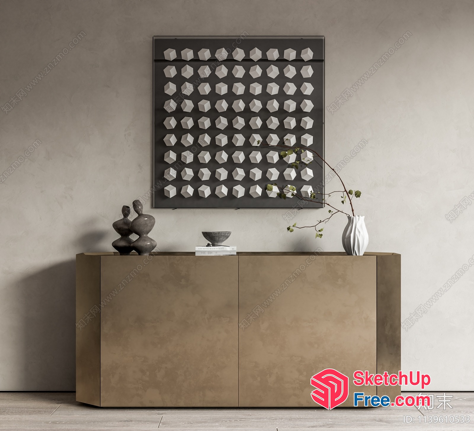 Minimalist Modern Decorative Furniture And Artwork 3D SketchUp File