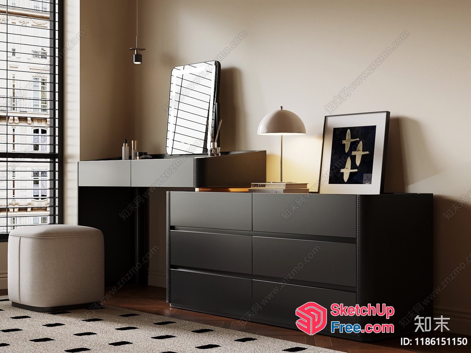 Minimalist Modern Bedroom Furniture Collection 3D SketchUp File