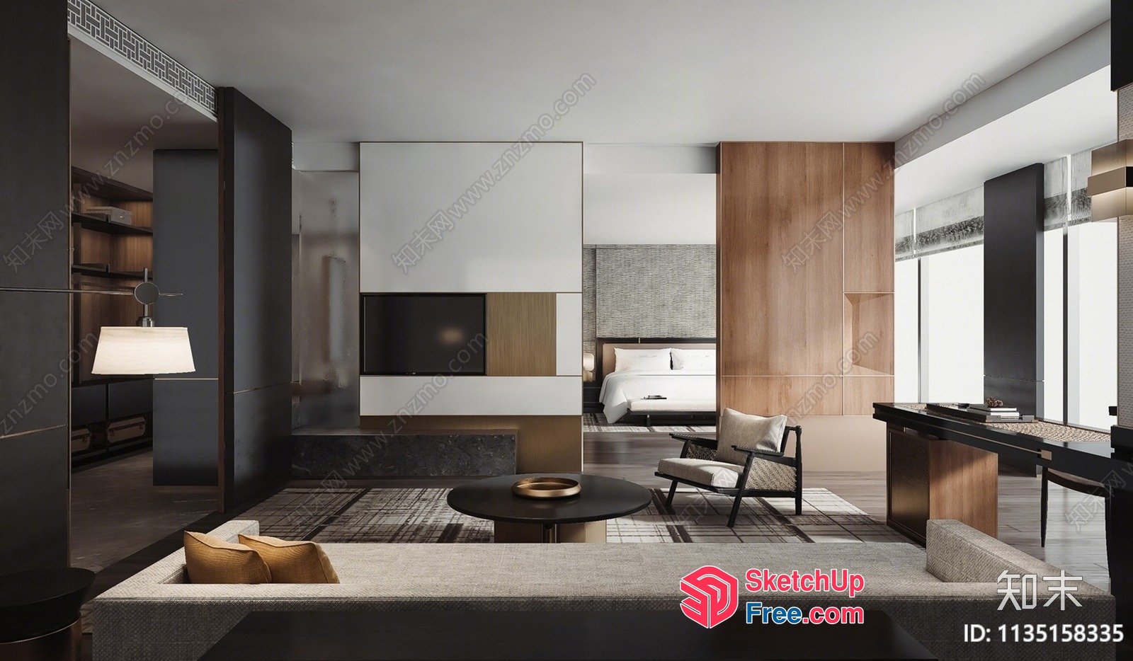 Modern Minimalist Living Room With Sleek Furniture And Natural Light 3D SketchUp File