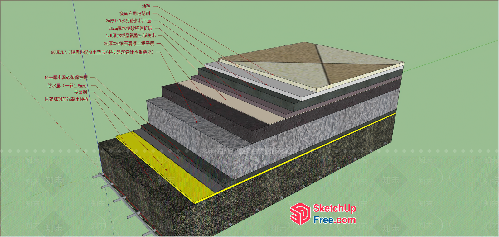 Detailed 3D Staircase And Floor Plan 3D SketchUp File