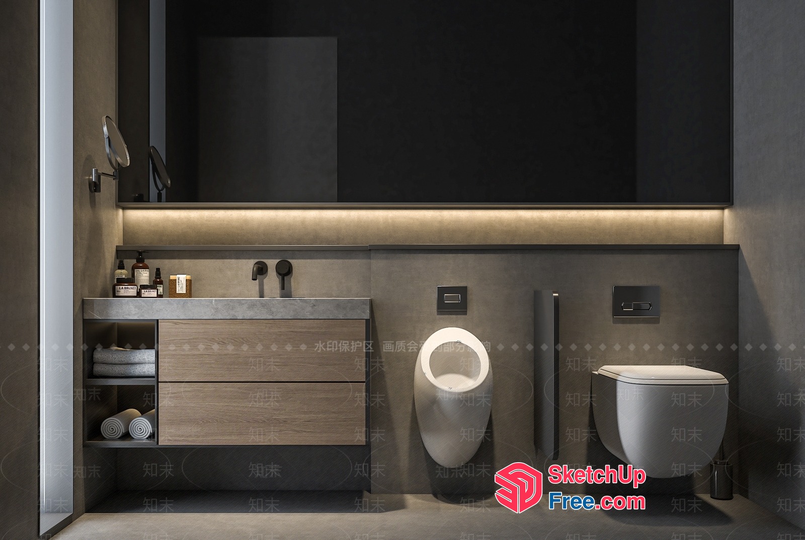 Modern Bathroom Interior With Sleek Fixtures And Decor 3D SketchUp File