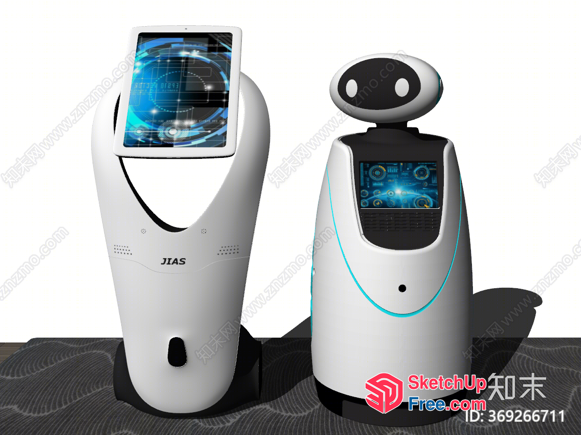 Futuristic Robot And Screen 3D SketchUp File