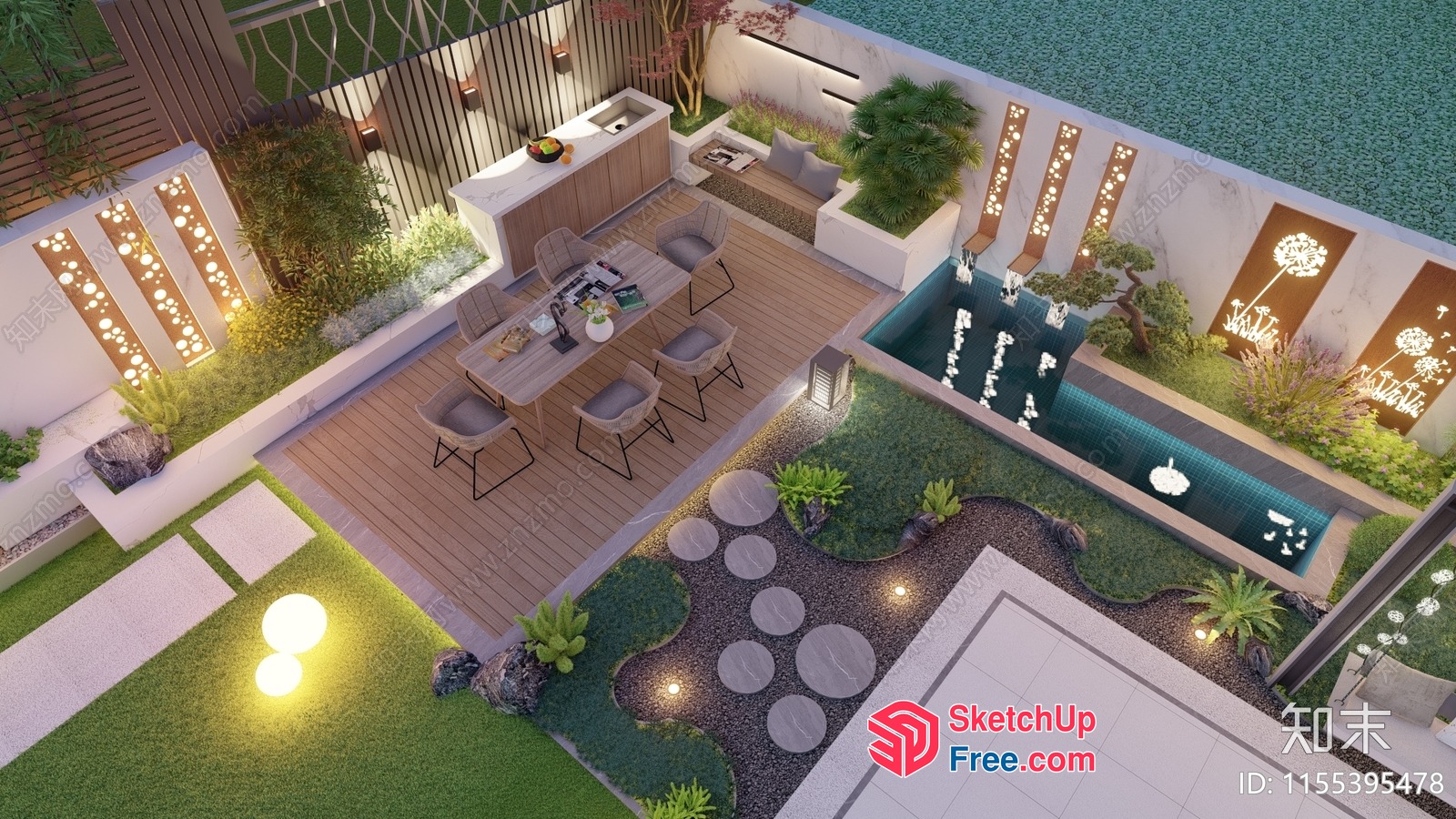 Luxurious Modern Outdoor Living Space 3D SketchUp File
