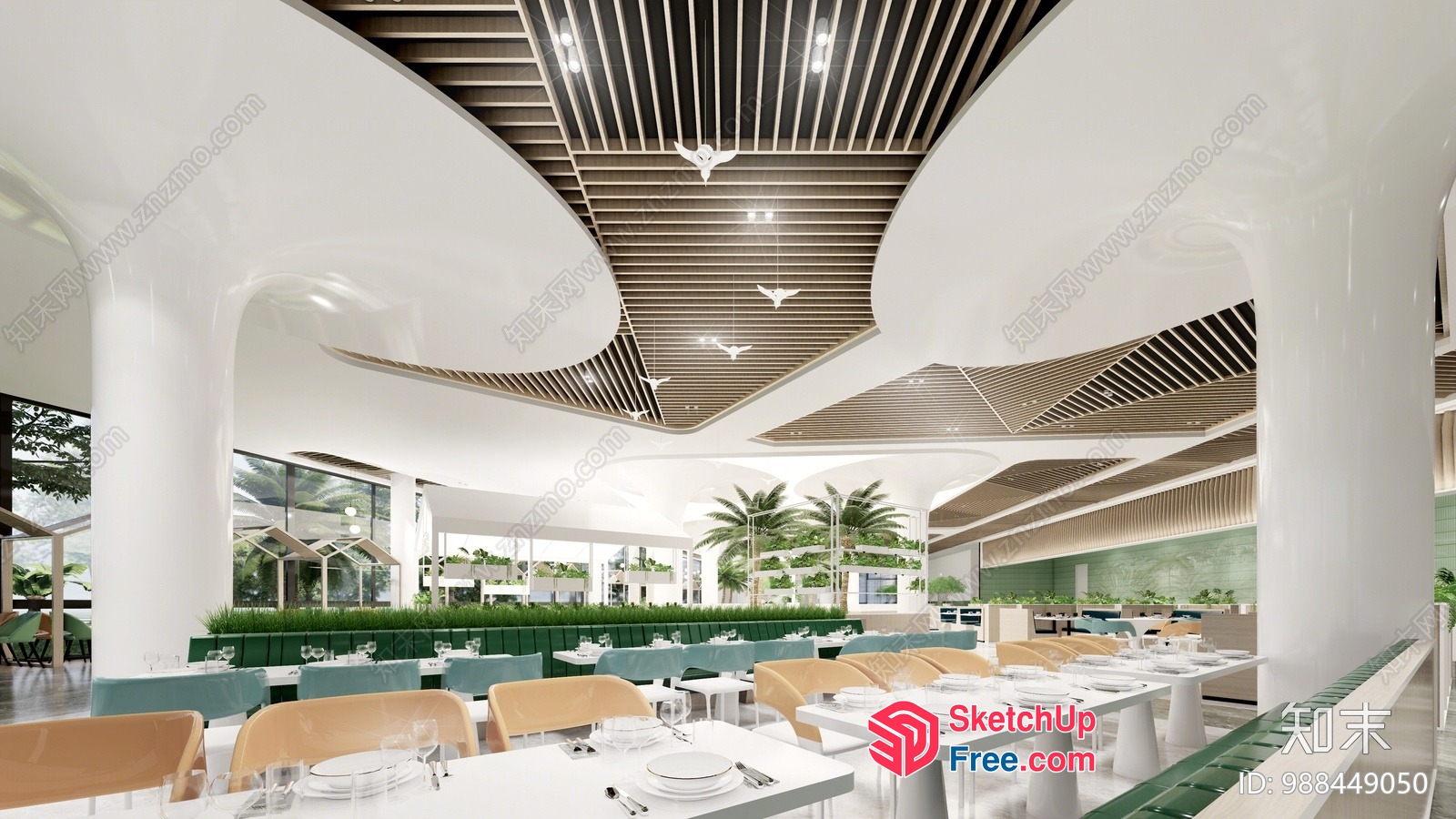 Luxurious Modern Restaurant Interior 3D SketchUp File