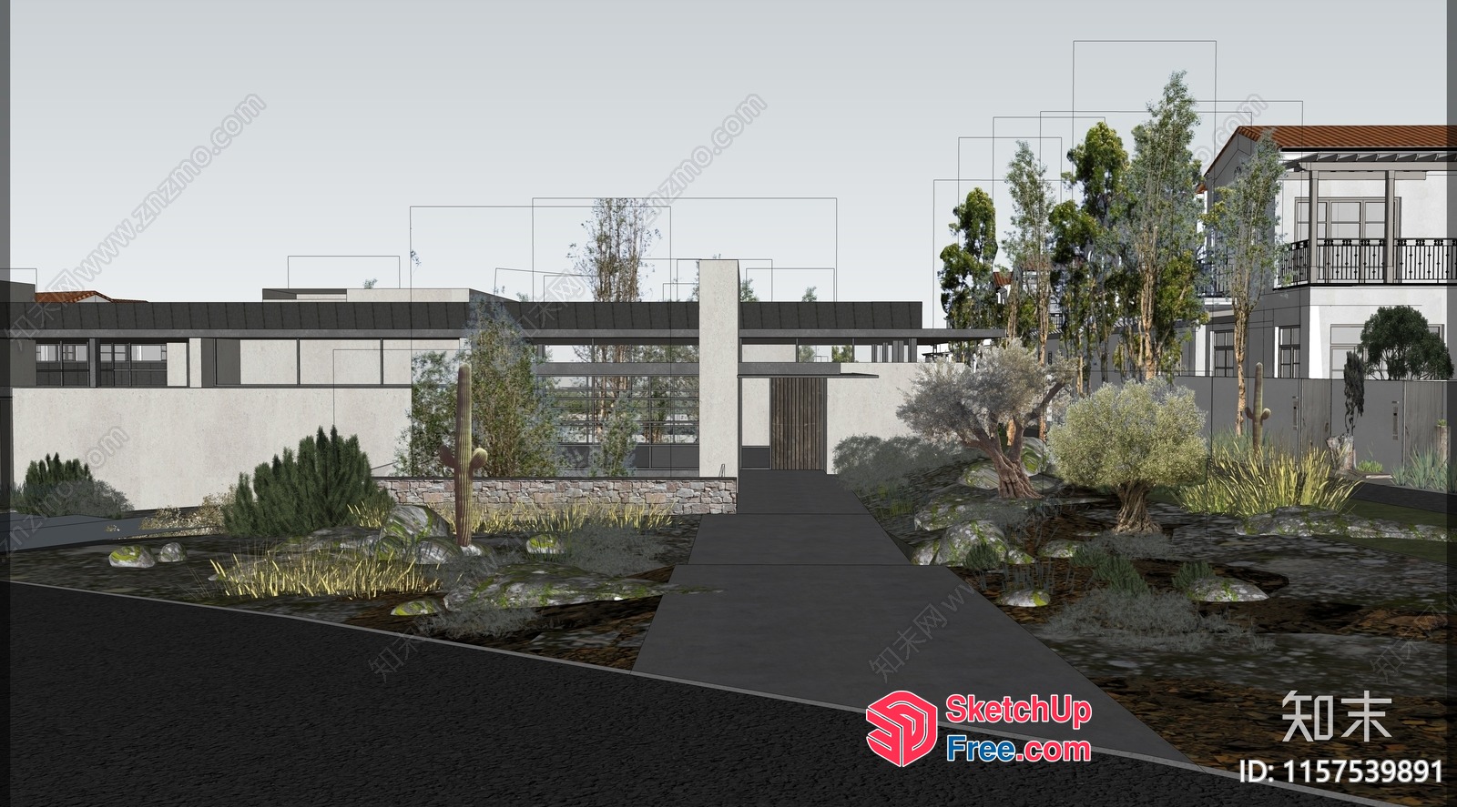 Exterior Modern Home Design With Contemporary Style And Minimalist Aesthetic 3D SketchUp File