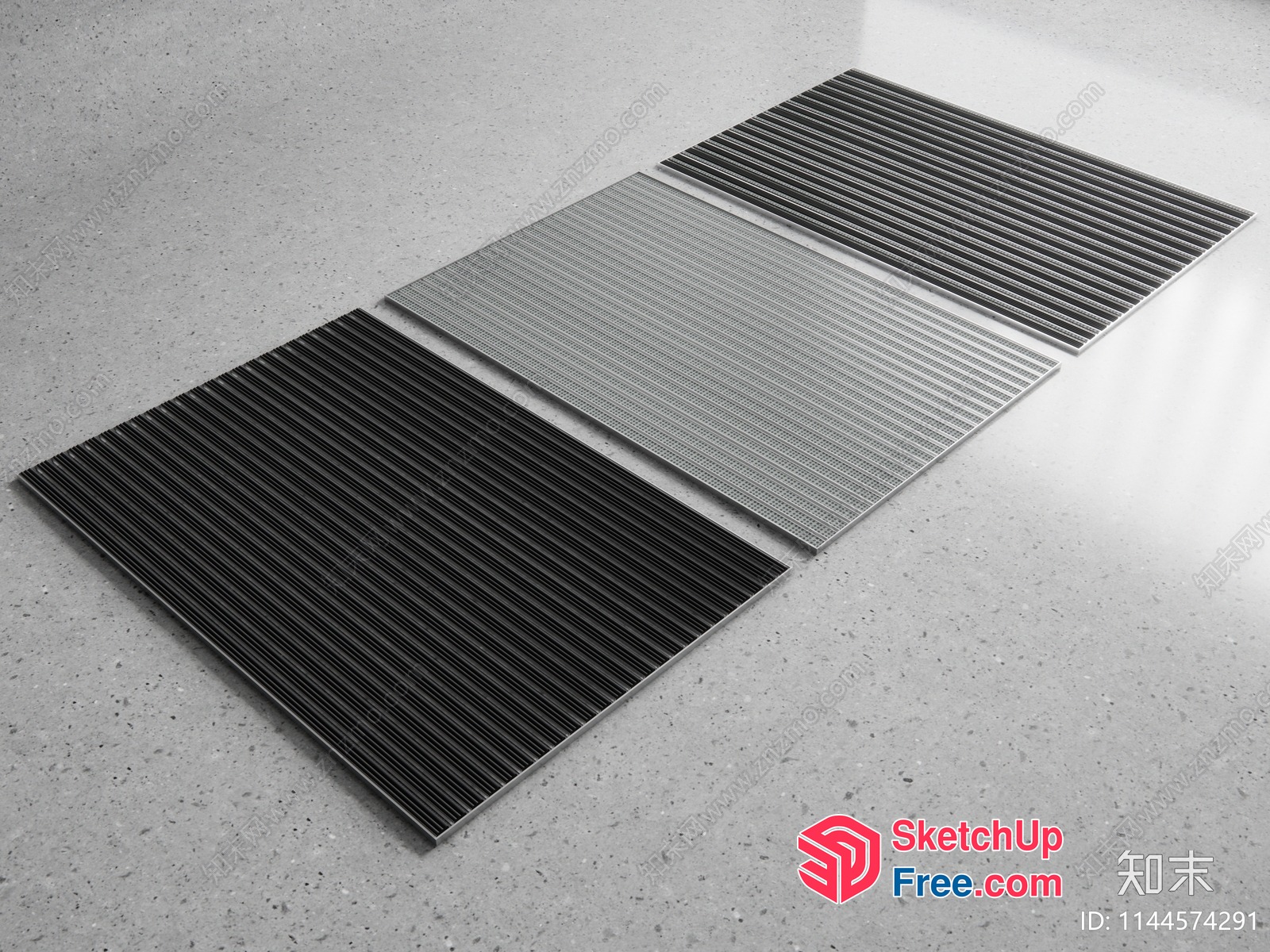 Grey And Black Rectangular Decorative Tiles 3D SketchUp File