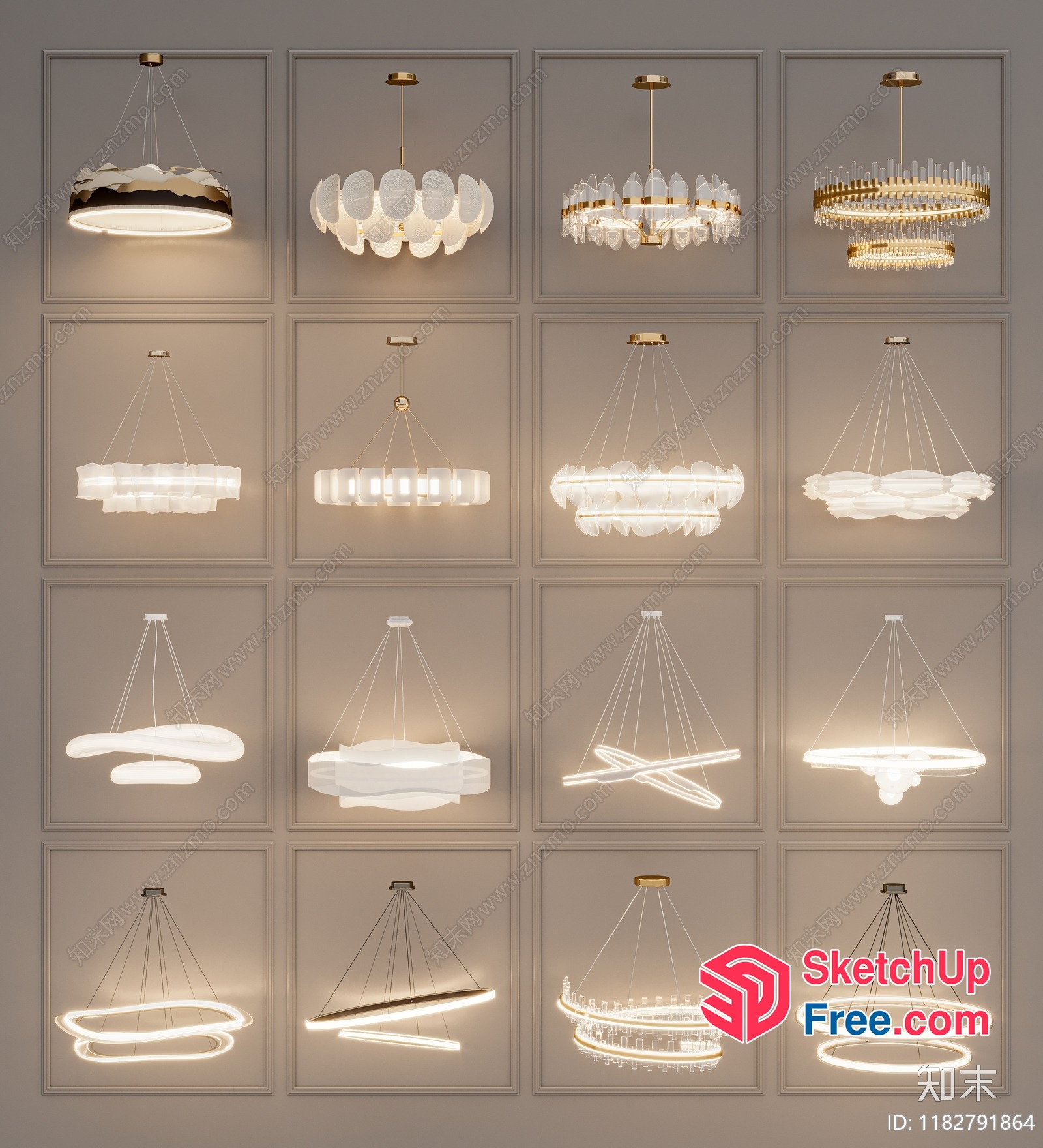 Modern Ceiling Lighting Options 3D SketchUp File