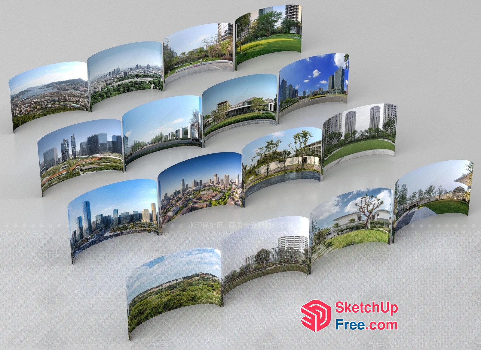 Exterior Views Of Various Buildings And Landscapes 3D SketchUp File