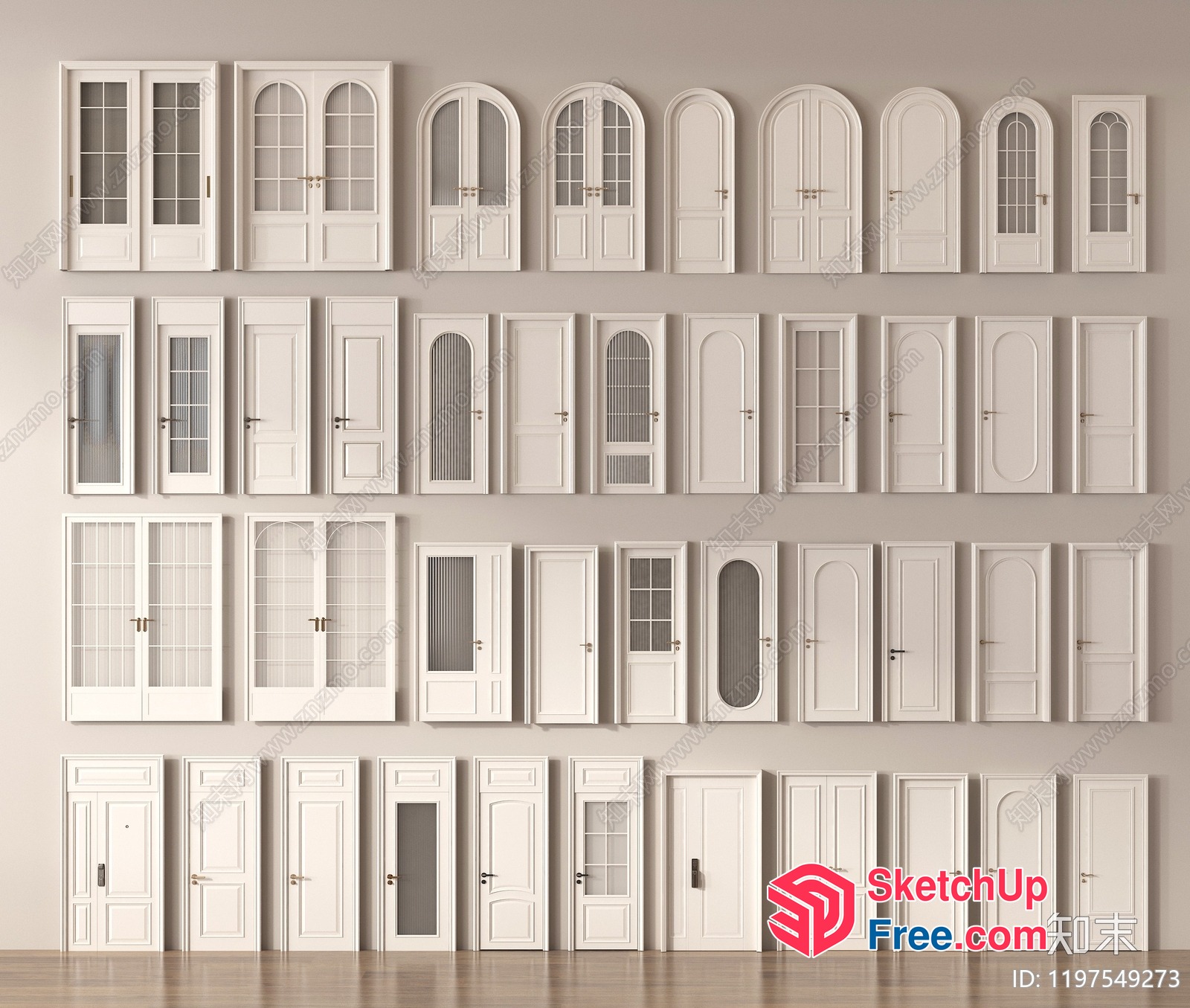 White Door Collection 3D SketchUp File