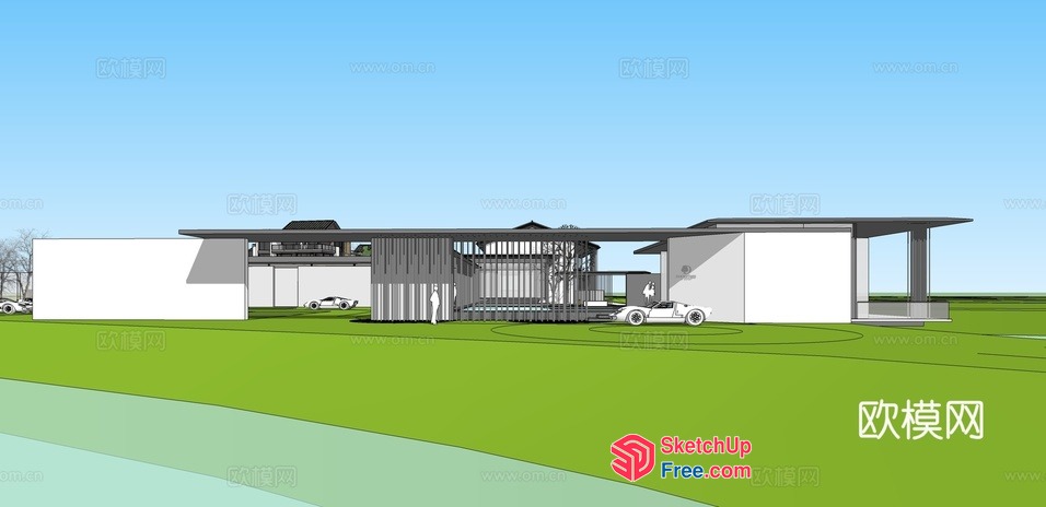 Contemporary Asian-Style House With Elegant Architecture 3D SketchUp File
