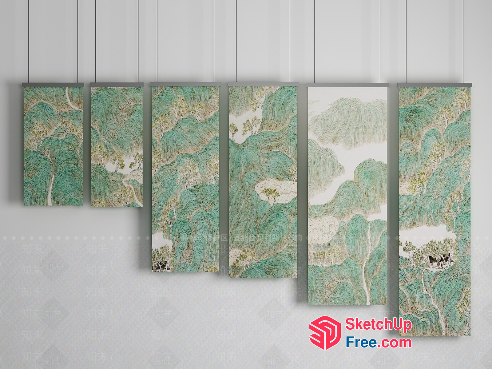 Hanging Landscape Art Collection 3D SketchUp File