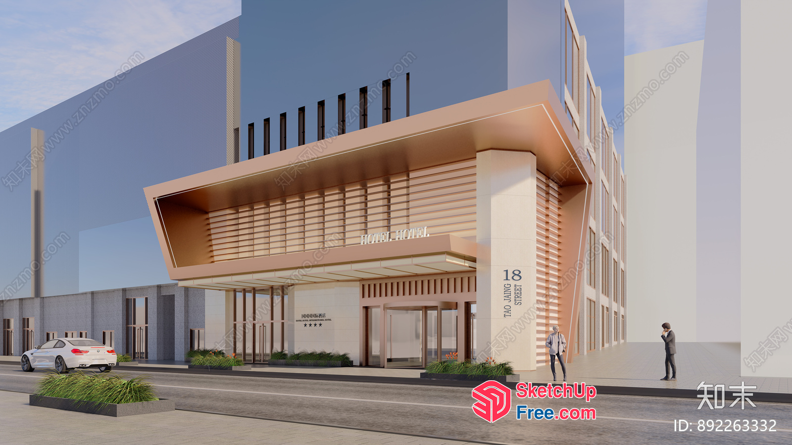Modern Hotel Entrance 3D SketchUp File