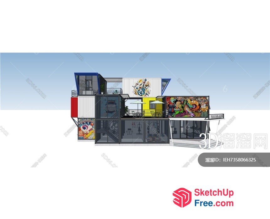 Stylish Shipping Container House Design 3D SketchUp File