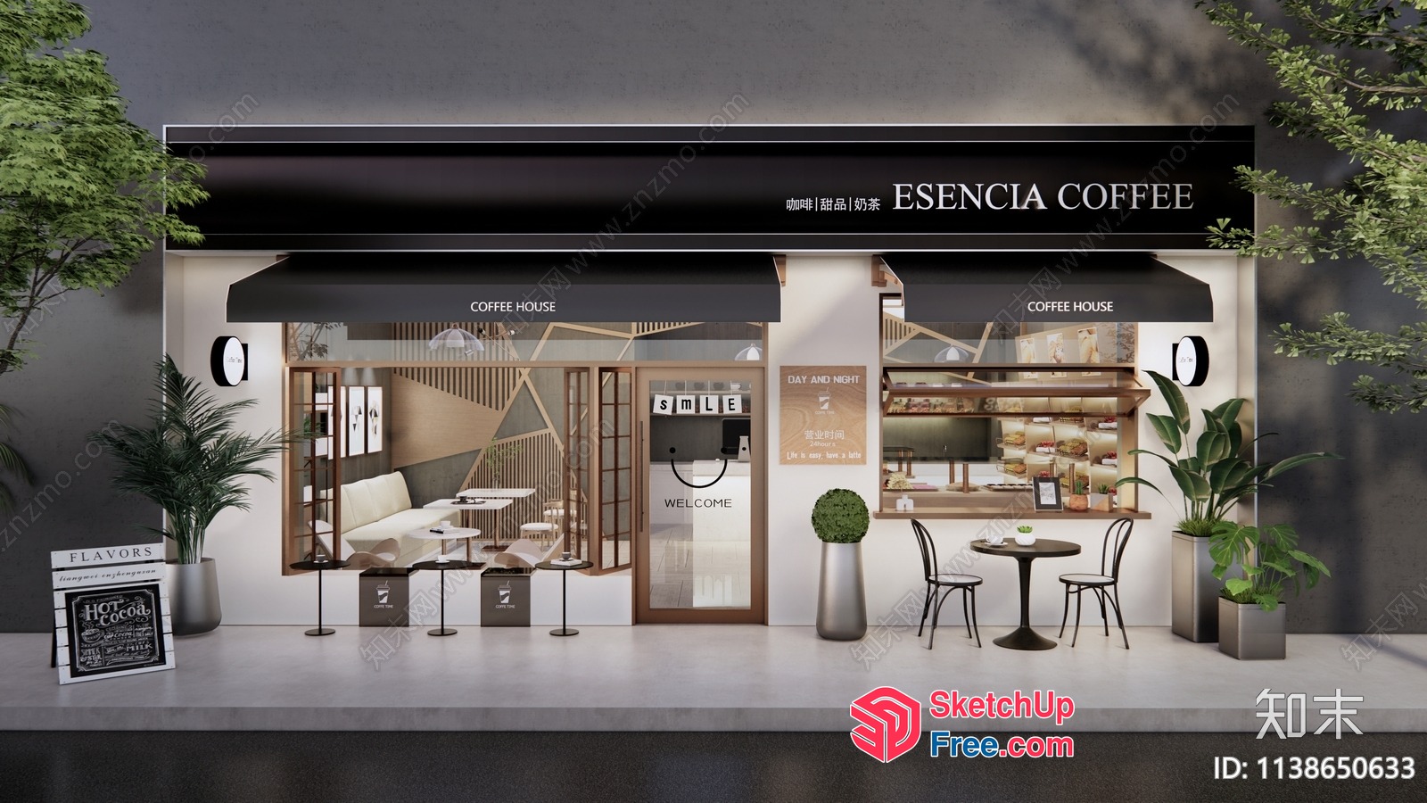 Modern Minimalist Coffee Shop 3D SketchUp File